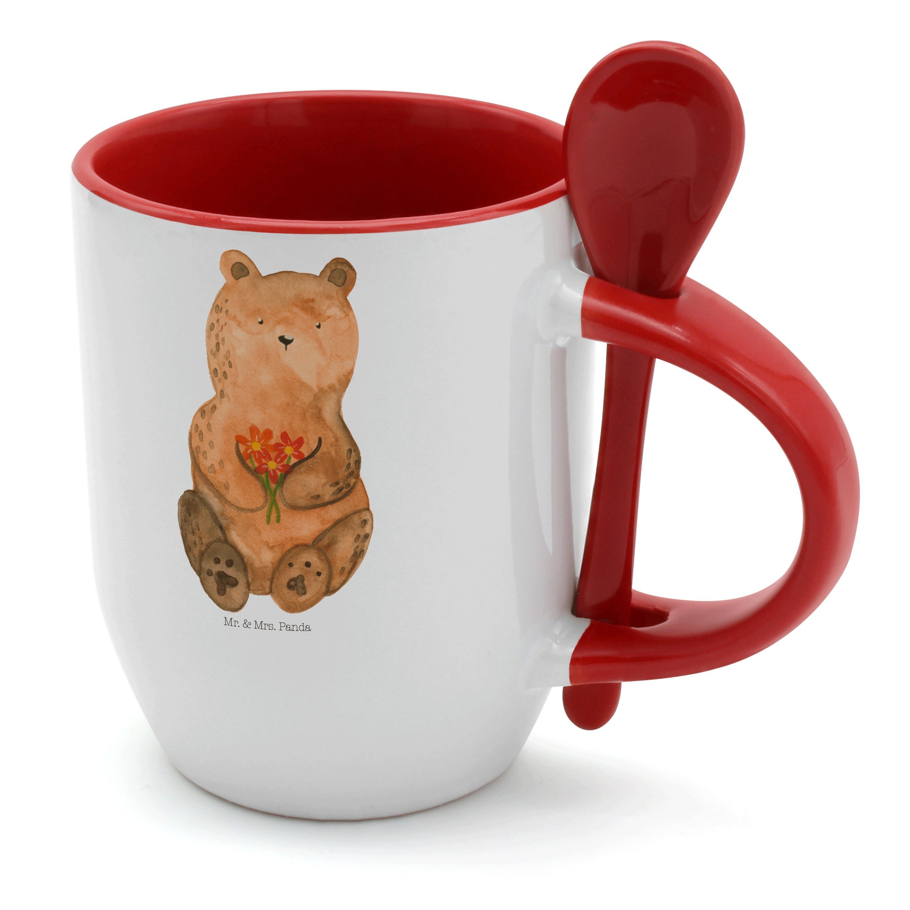 Mr. & Tasse, Geschenk, Spruch, Dan, mit - Panda Dankbär Tasse Tasse Weiß Kaffeebecher, Mrs. - Keramik