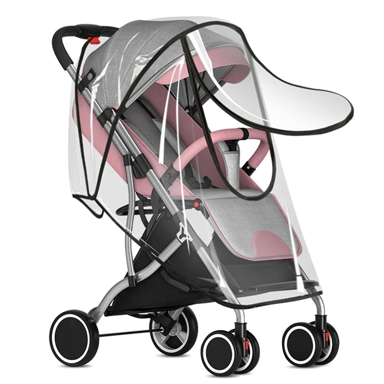 Kinderwagen-Regenschutzhülle Kinderwagen Regenschutz Buggy mit Fenster und Doppel Reißverschluss