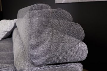 riess-ambiente Ecksofa GRANDEZZA 280cm grau, Einzelartikel 1 Teile, XXL Couch · Stoff · verstellbare Kopfteile · inkl. Kissen · Design