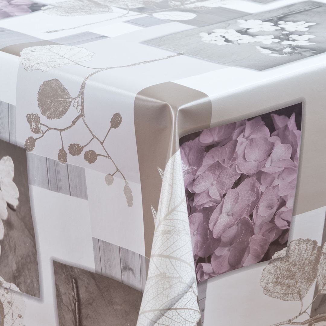 laro Tischdecke Wachstuch-Tischdecken Abwaschbar Hotensia Blossom günstig online kaufen