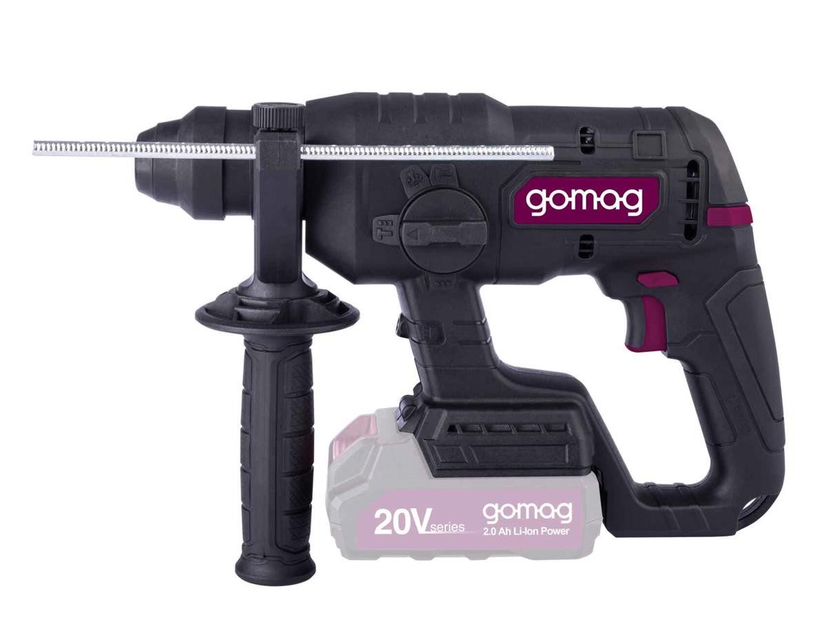 Gomag Akku-Bohrhammer GO-BOH230BL, max. 1400 U/min, (ohne Akku & Ladegerät), inkl. zusätzlichem Griff und Tiefenanschlag aus Metall