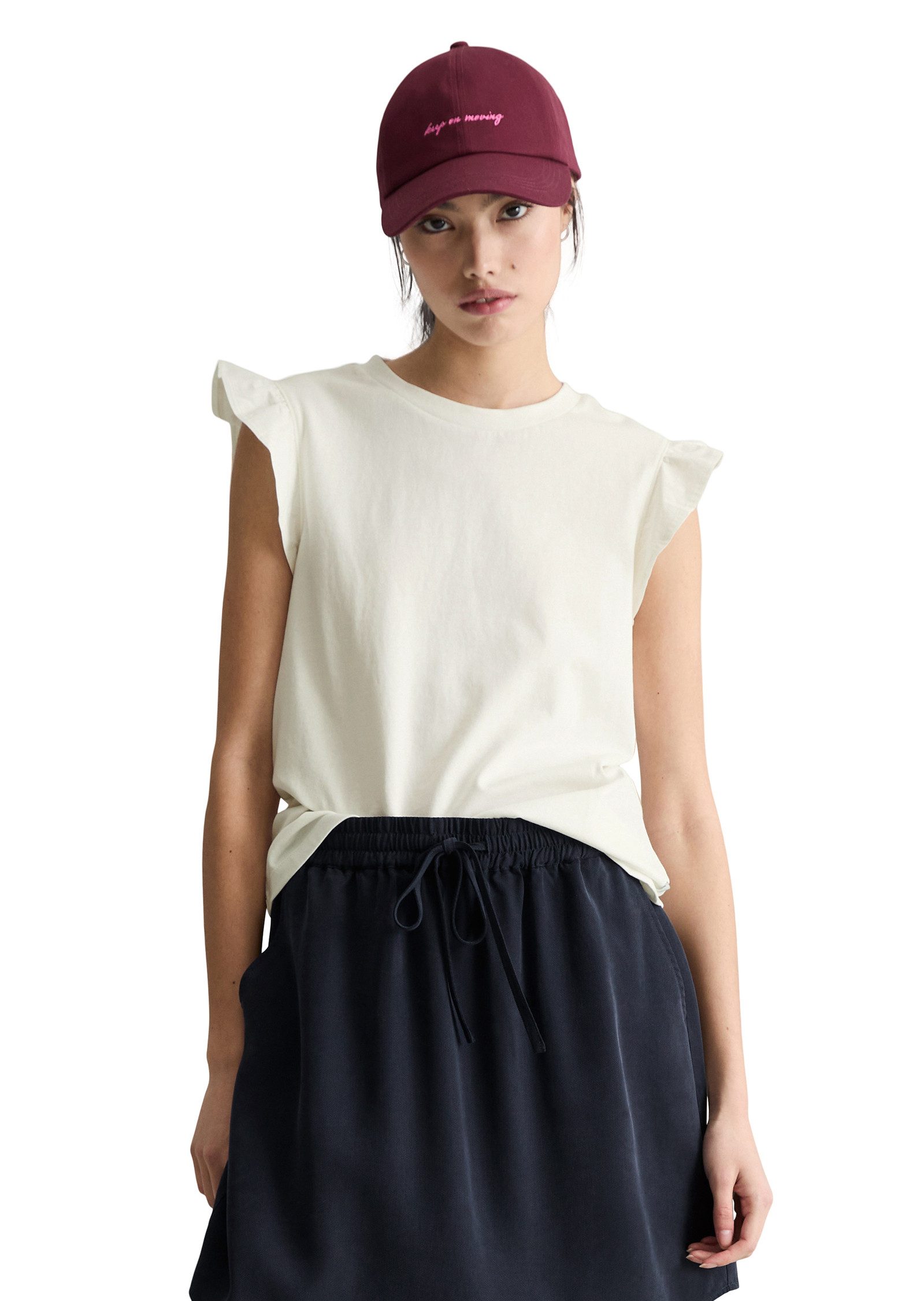 Marc O'Polo DENIM T-Shirt aus Material-Mix