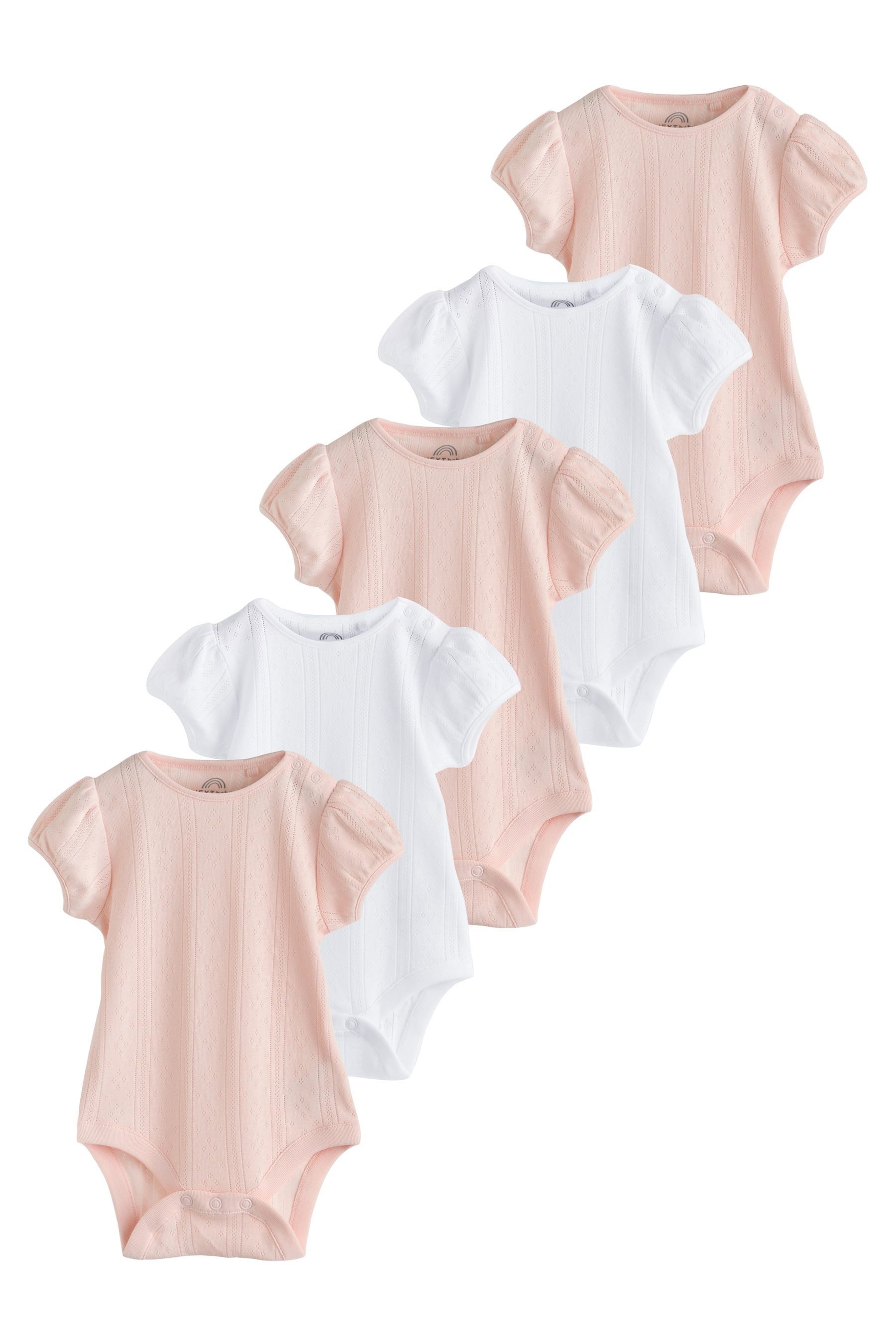 Next Kurzarmbody Babybodys mit Lochstickerei im 5er-Pack (5-tlg)