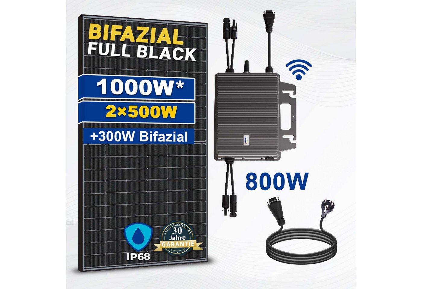 Thumbnail - SOLAR-HOOK etm Solaranlage 1000W Balkonkraftwerk Bifazial Komplettset 800W Photovoltaik Sola