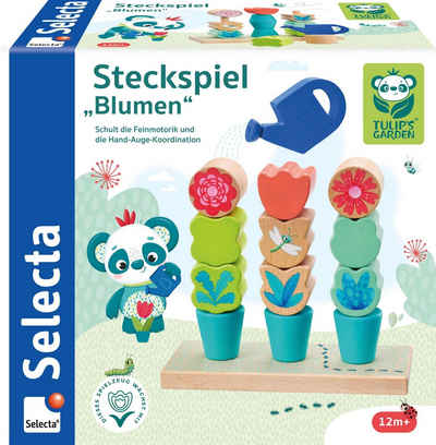 Selecta Lernspielzeug TULIP'S GARDEN Kleinkindwelt Steckspiel Blumen 14 Teile 62086