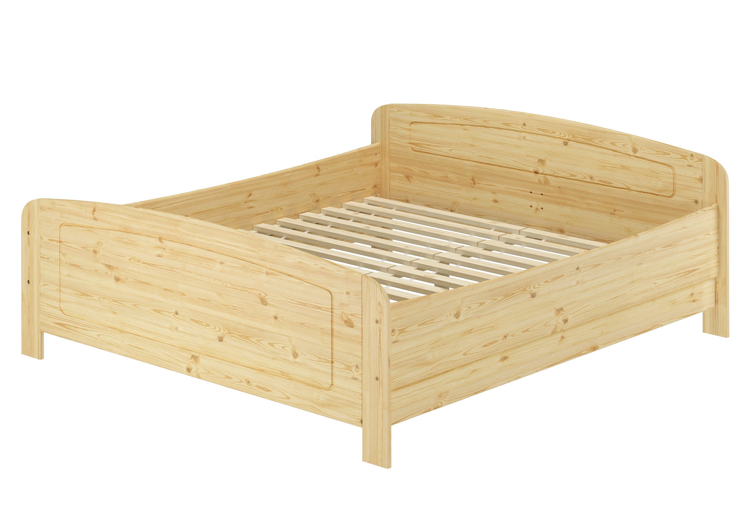 ERST-HOLZ Bettgestell Seniorenbett Doppelbett Hoher Sitz Massiv Kiefer 180 günstig online kaufen