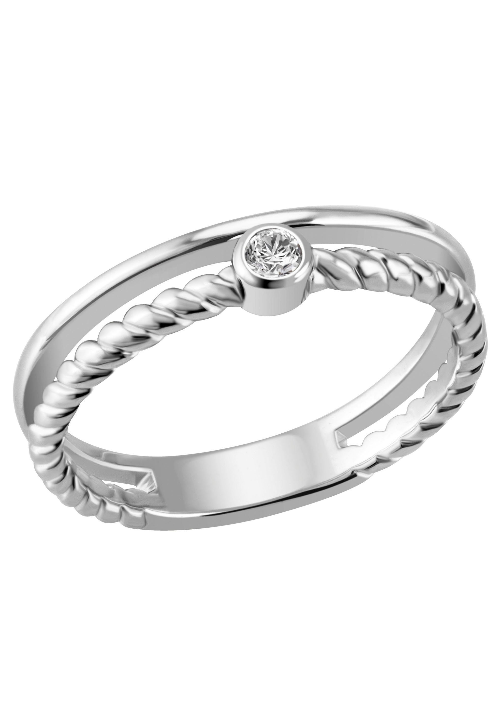 Firetti Fingerring Schmuck Geschenk Silber 925 Silberring Fancy Oval, mit Zirkonia (synth)