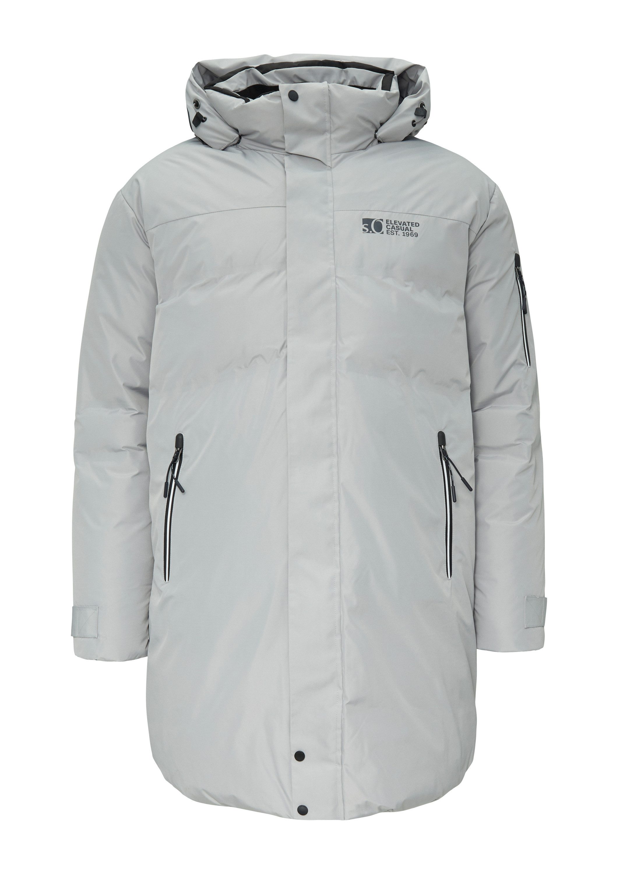 s.Oliver Winterjacke Outdoor-Jacke Wasserabweisender wattierter Parka mit Kontrast-Details