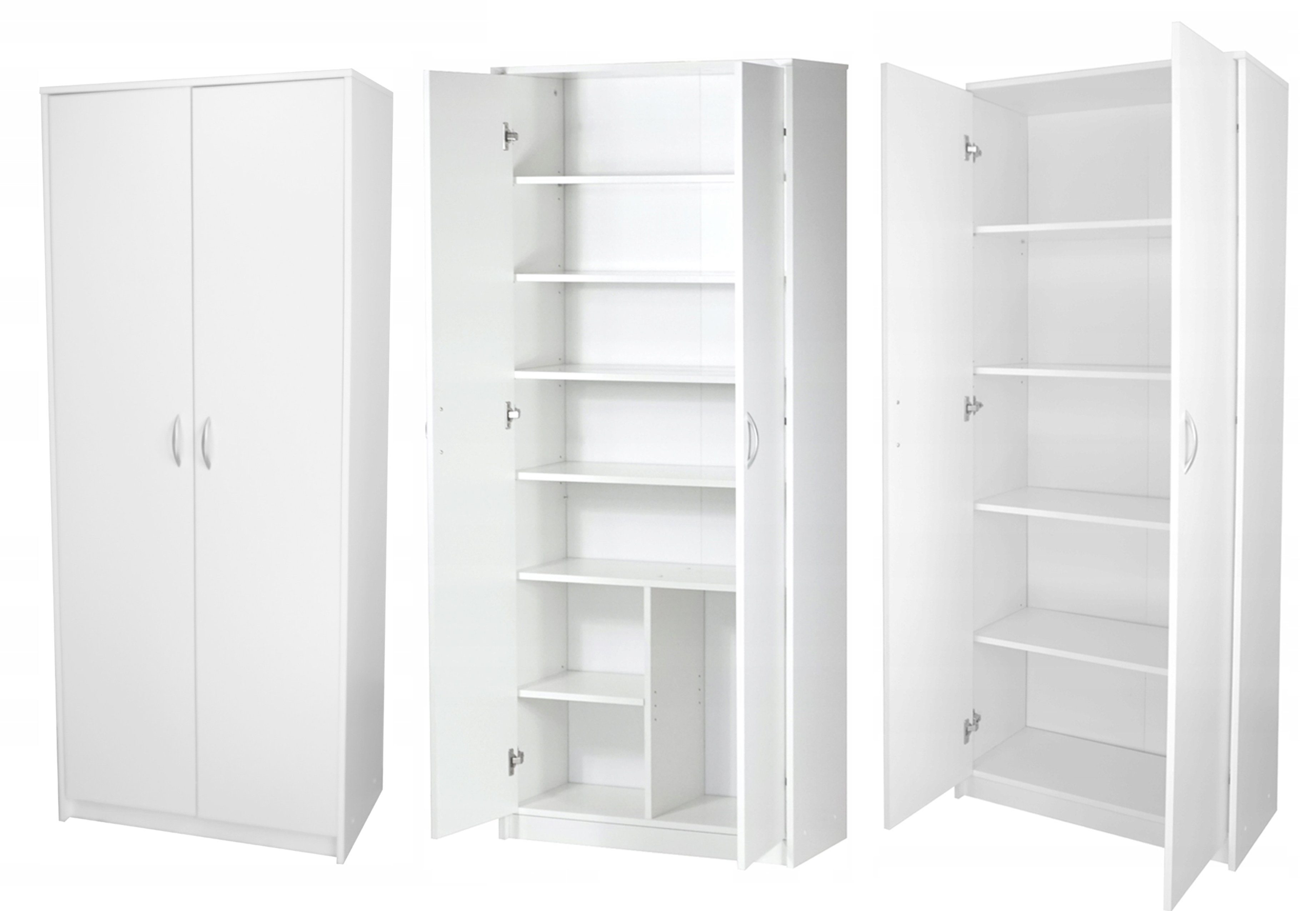 Home Collective Mehrzweckschrank Schrank Kleiderschrank weiß 74cm Breite 180cm Höhe Mehrzweckschrank mit vier Einlegeböden, Aktenschrank Schuhschrank