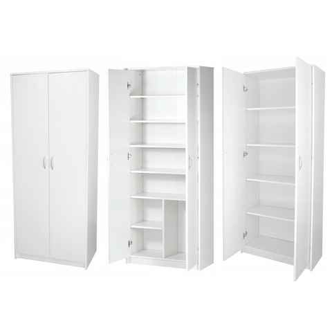 Home Collective Mehrzweckschrank Schrank Kleiderschrank weiß 74cm Breite 180cm Höhe Mehrzweckschrank mit vier Einlegeböden, Aktenschrank Schuhschrank