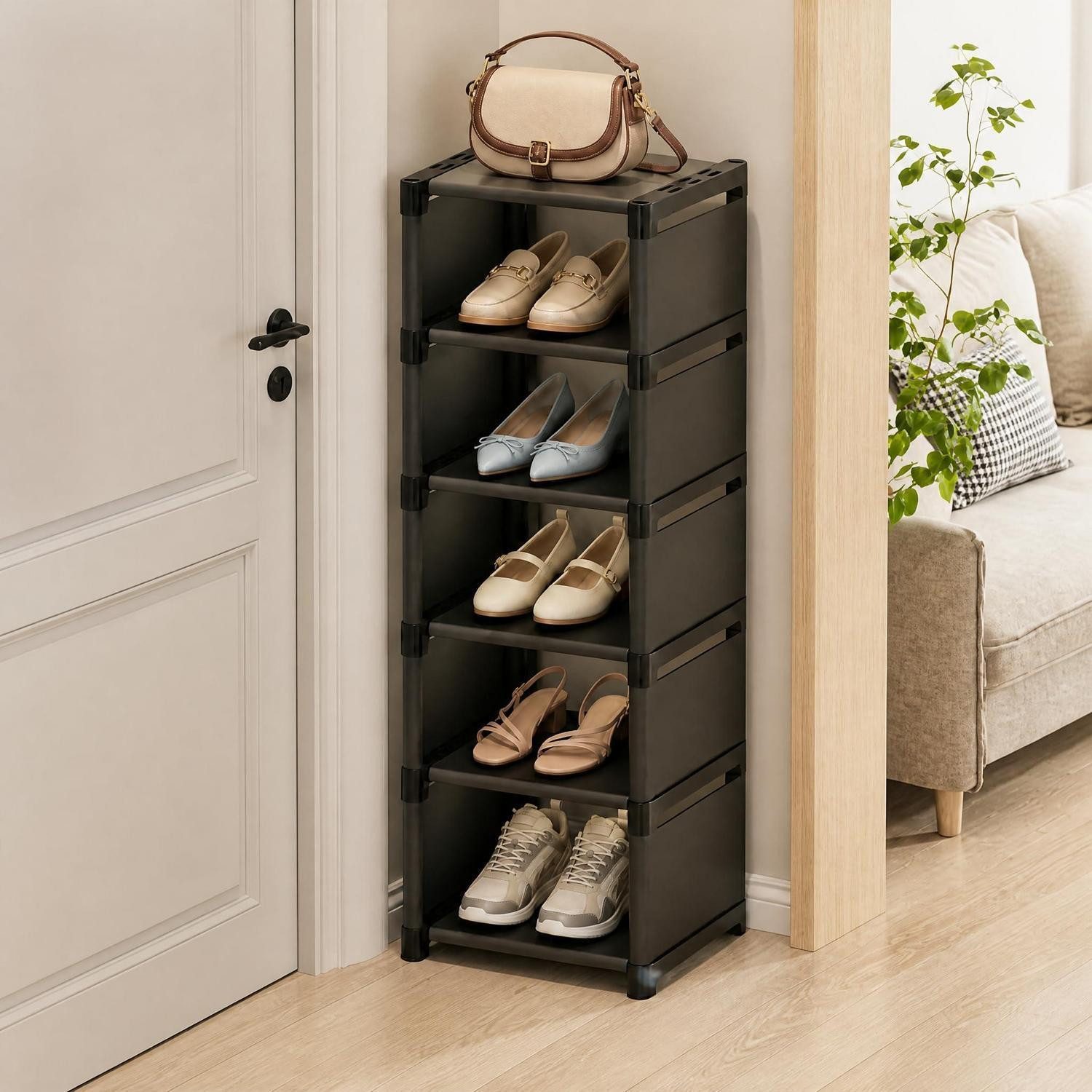 LuxusKollektion Schuhregal Schuhregal 6 Ebenen Schwarz, 1-tlg.