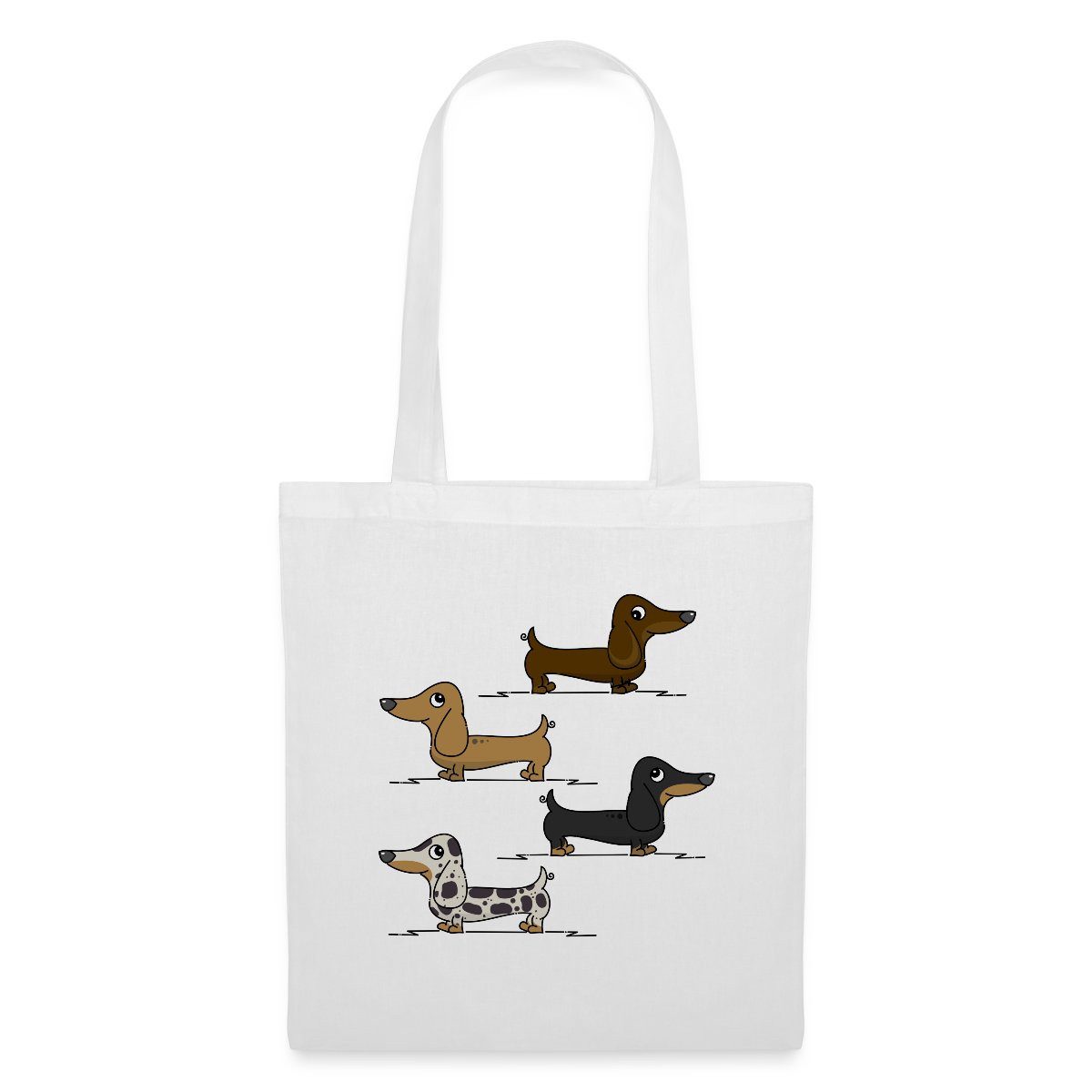 Spreadshirt Henkeltasche Dackel Dackeln Hund Geschenk Für Hundebesitzer Zwergdackel Stoffbeutel (1-tlg)