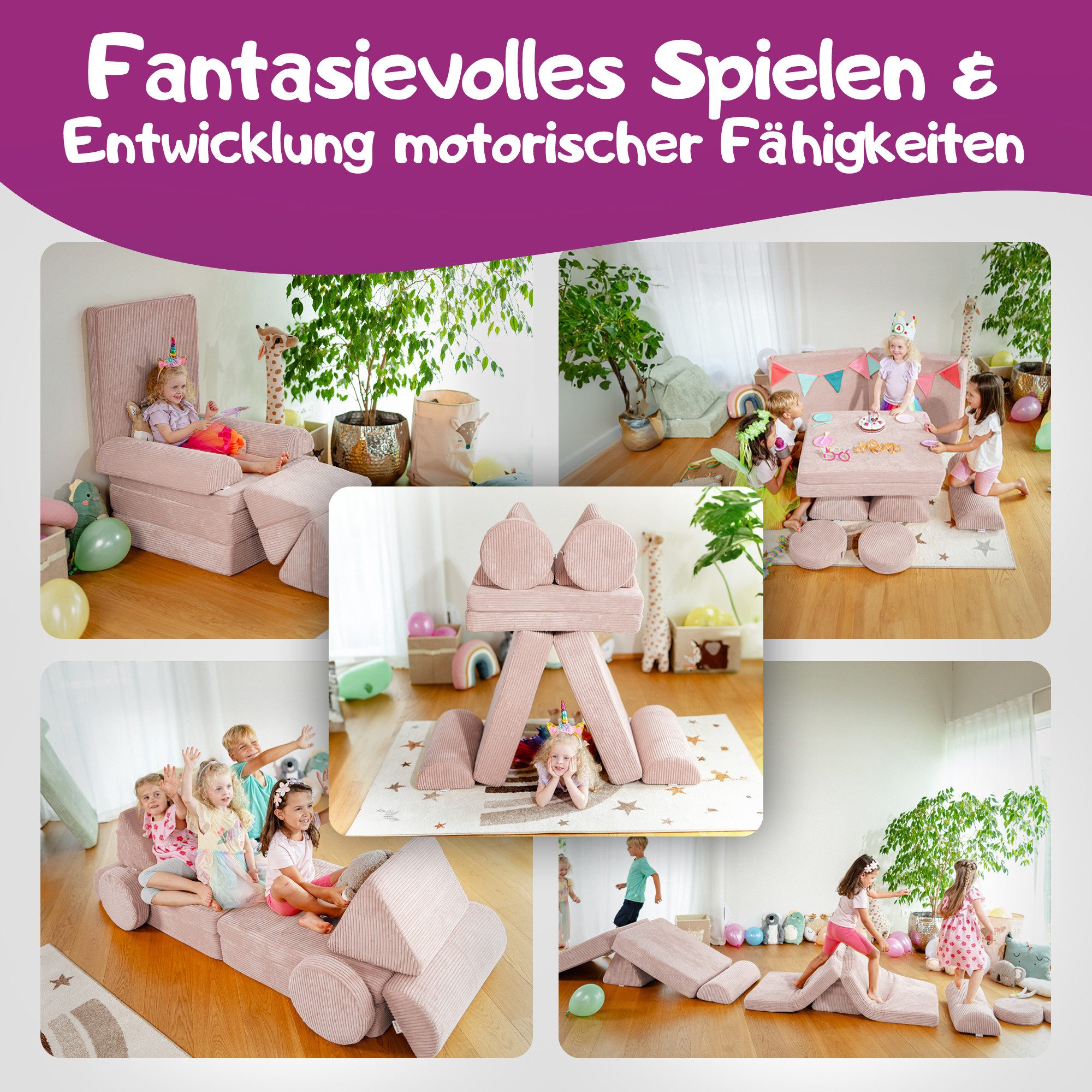 Linodino Kindersofa Spielsofa I Schaumstoff Stapelsteine günstig online kaufen
