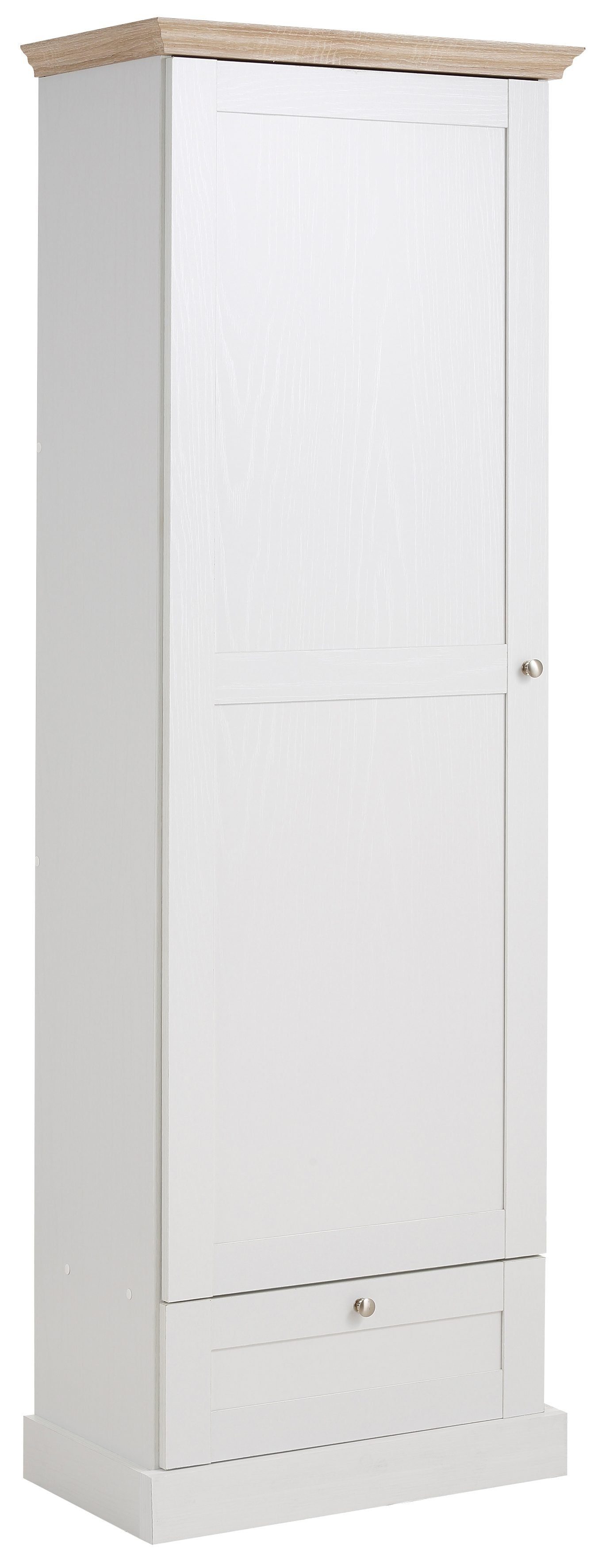 Home affaire Garderobenschrank Binz mit schöner Holzoptik, mit vielen Stauraummöglichkeiten, Höhe 180 cm weiß/eichefarben | Garderobenschränke