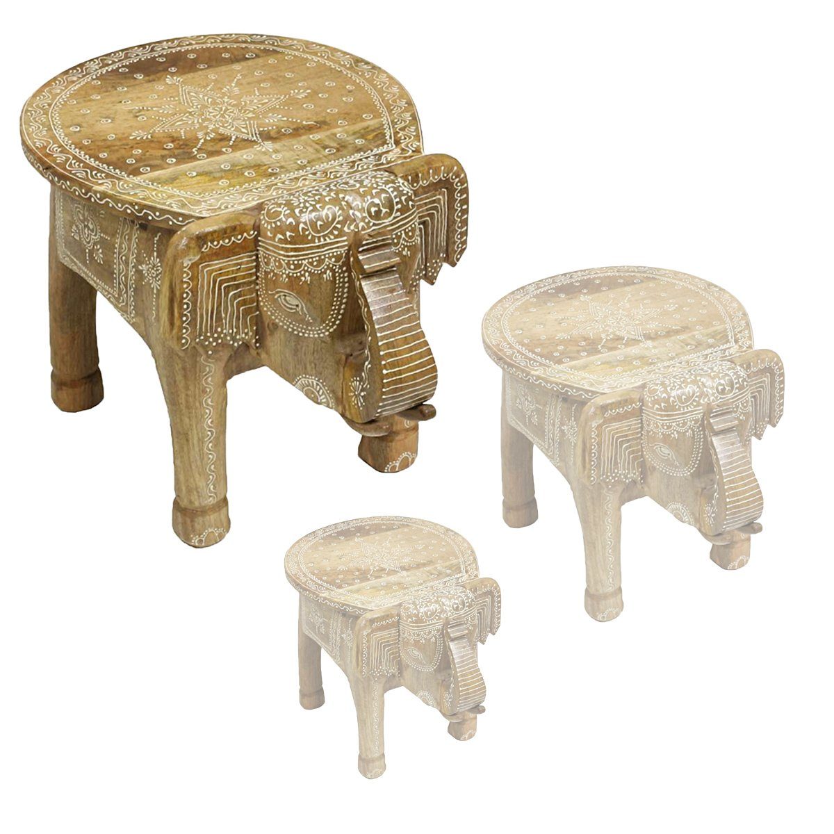 Oriental Galerie Blumenhocker Indischer Hocker Elefant günstig online kaufen