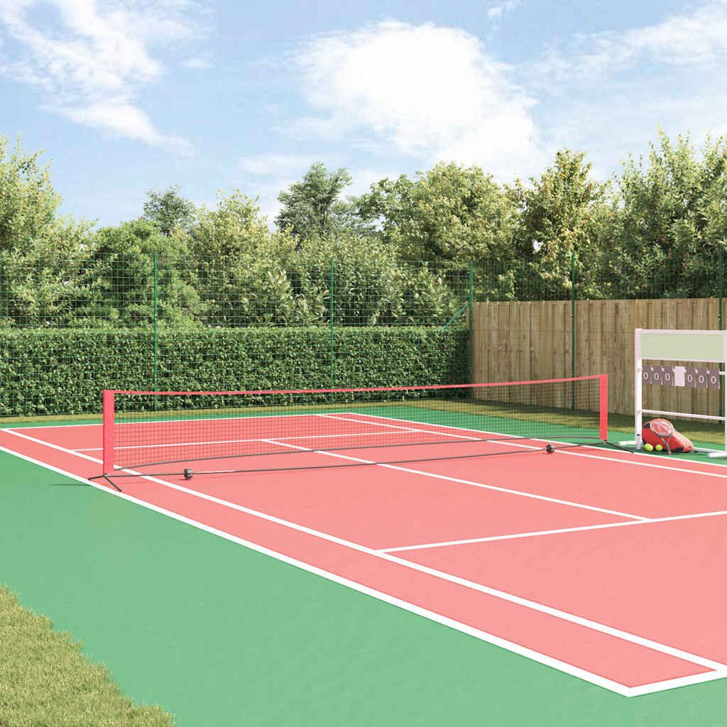 vidaXL Tennisnetz Tennisnetz Schwarz und Rot 595 x 90,5 x 87 cm Polyester (1-St)