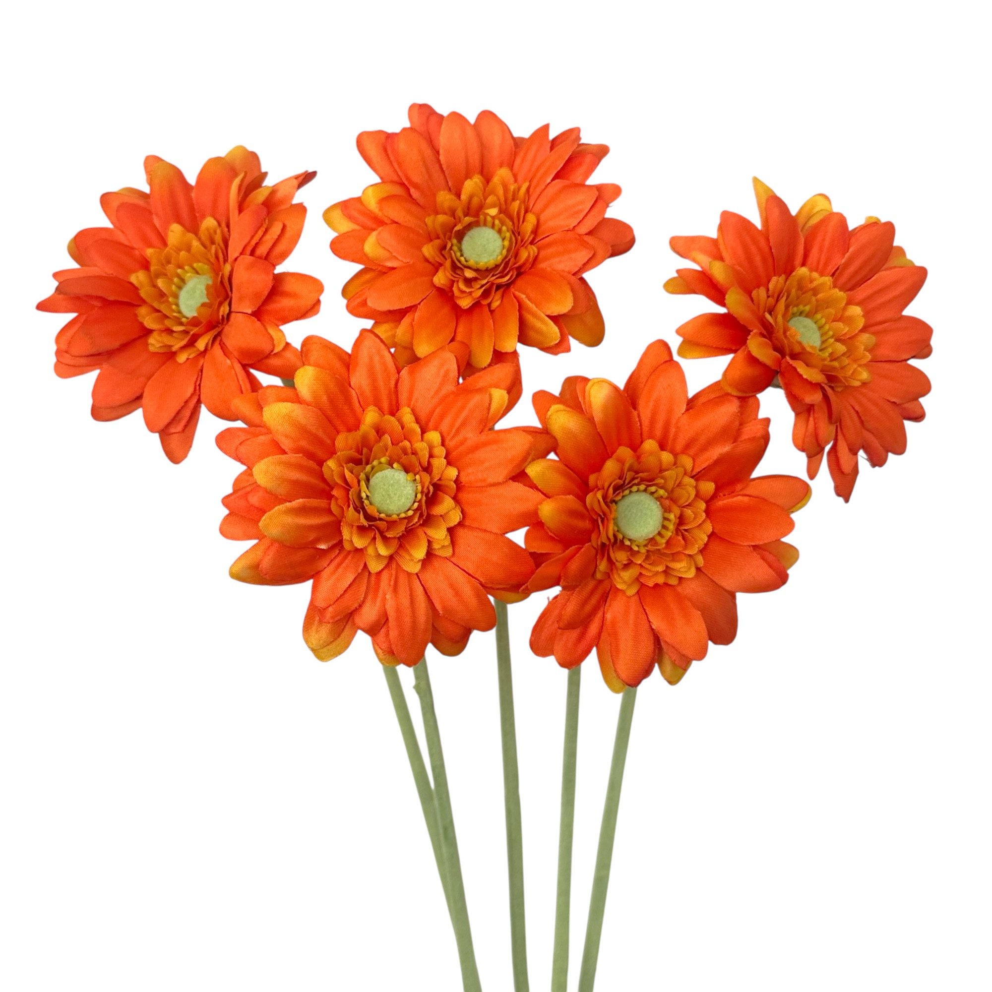 Kunstblume Künstliche Gerbera 5er Set 47 cm – realistische Kunstblumen Orange, naninoa GmbH, Höhe 47.00 cm