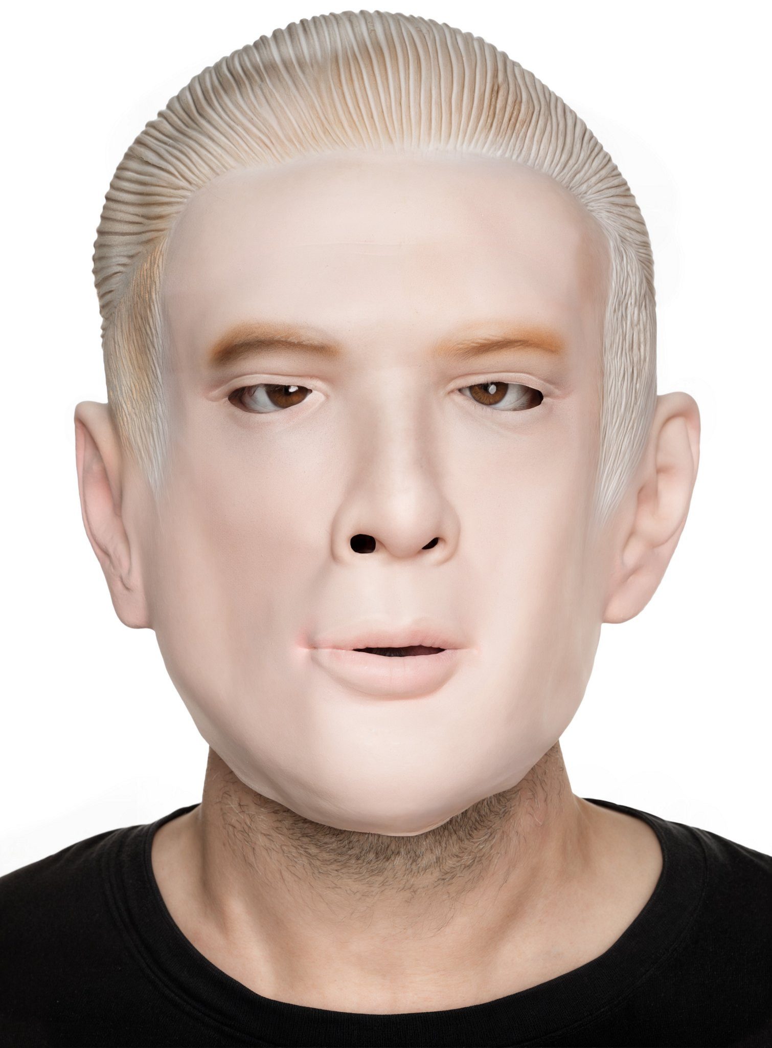 Metamorph Verkleidungsmaske Erling Haaland Maske, Volltreffer dank Vollmaske: meisterhafte Fußballer-Maske aus Latex!