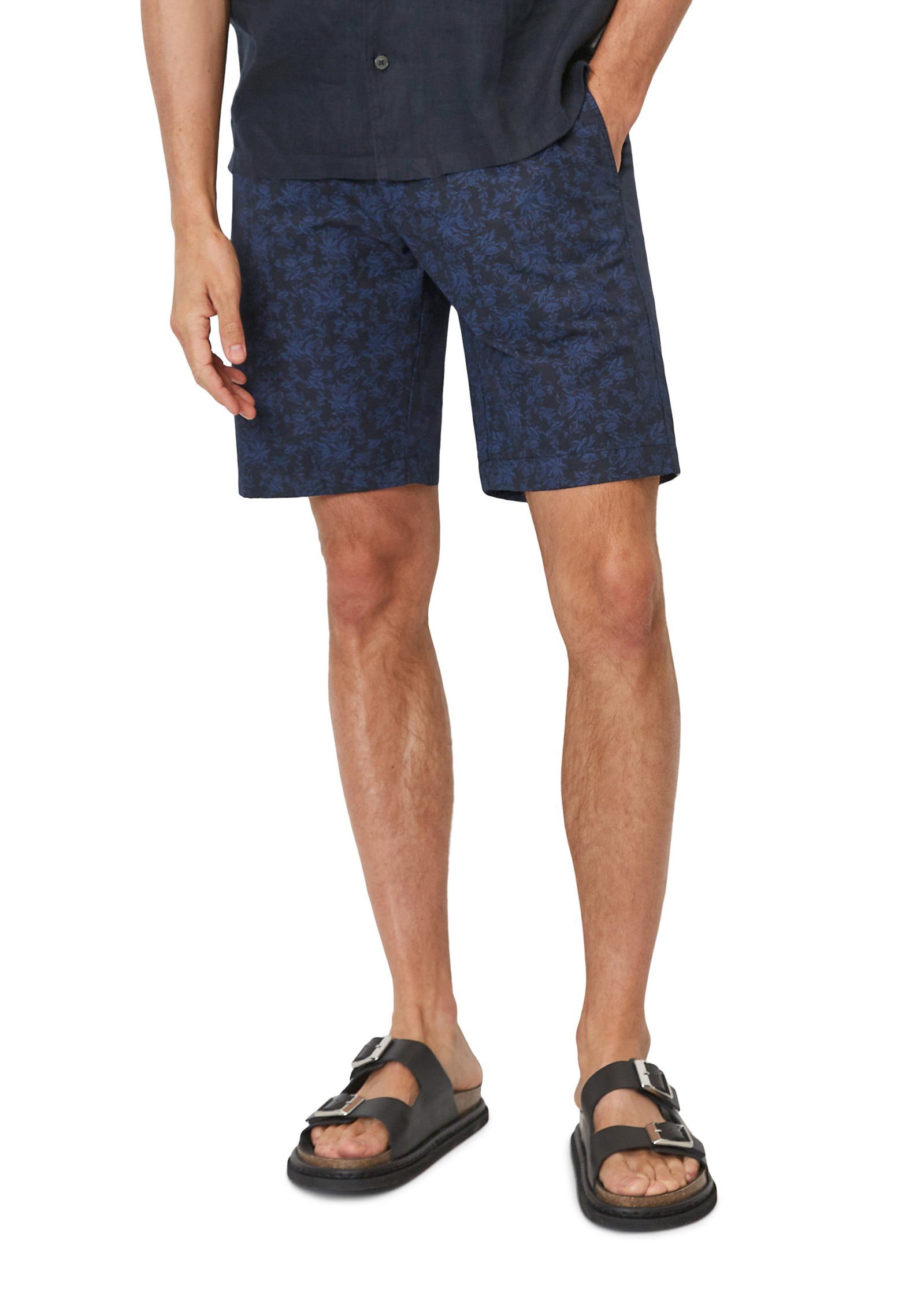 Marc O'Polo Shorts aus Organic Cotton-Popeline blau