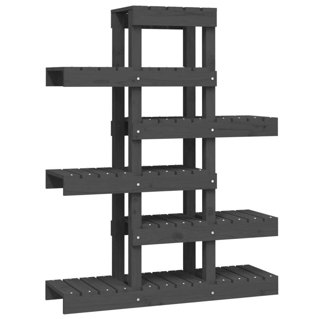 vidaXL Blumenständer Pflanzenständer Grau 85x25x109,5 cm Massivholz Kiefer (1 St)