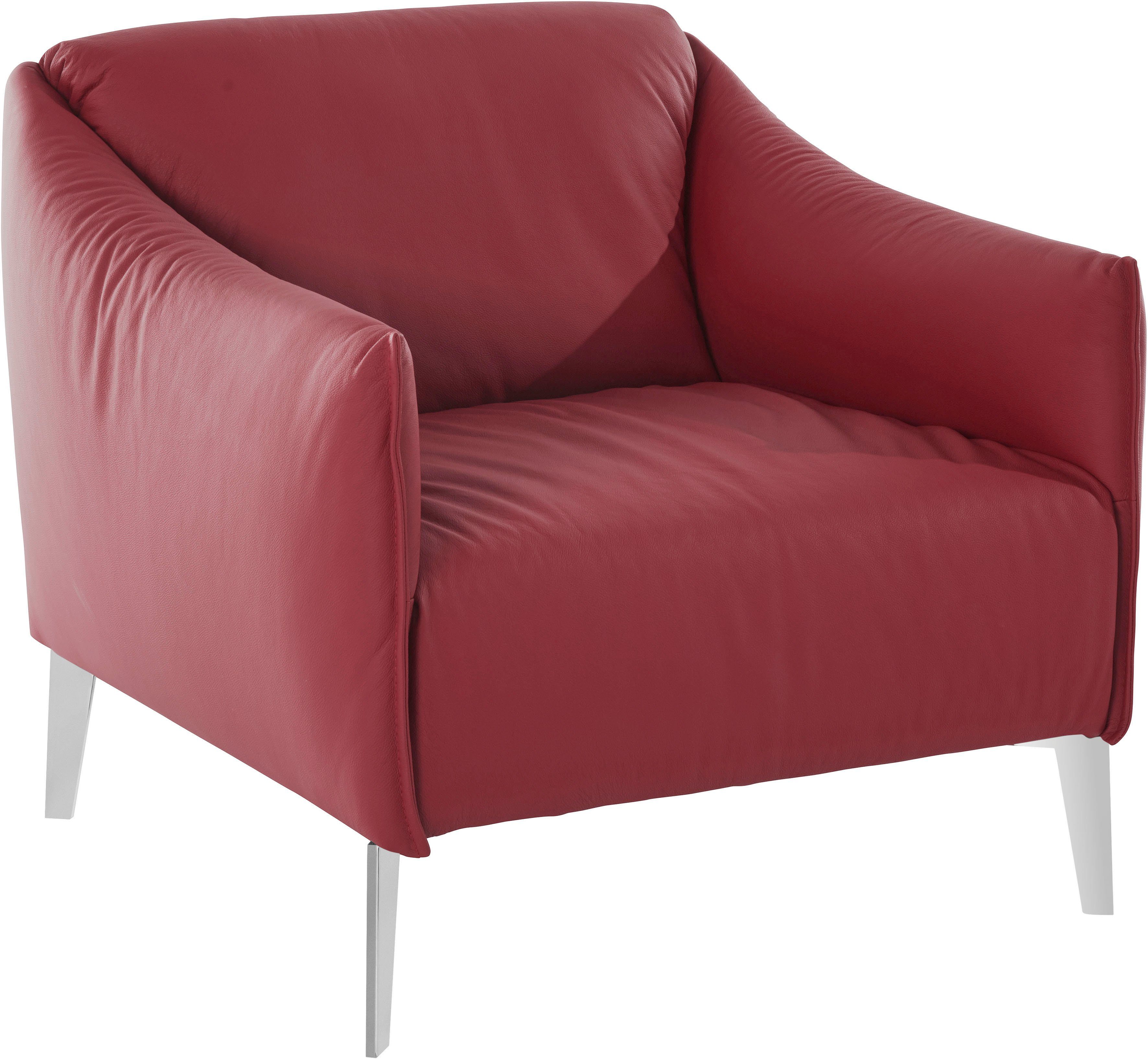 W.SCHILLIG Cocktailsessel sally, mit red Chrom in Metall-Winkelfüßen ruby Z59 glänzend