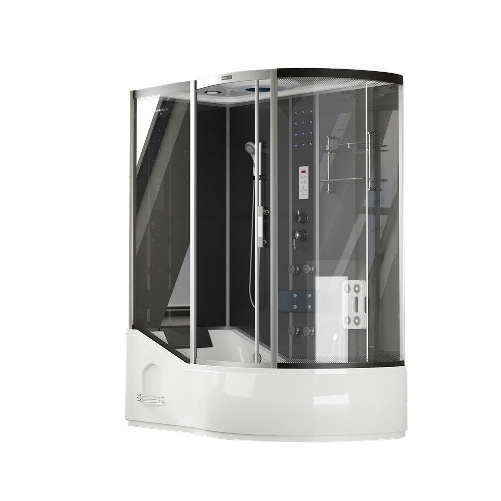 HOME DELUXE Eckdusche Duschkabine ALLIN 2IN1 - Schwarz Rechts, BxT: 170x90 günstig online kaufen