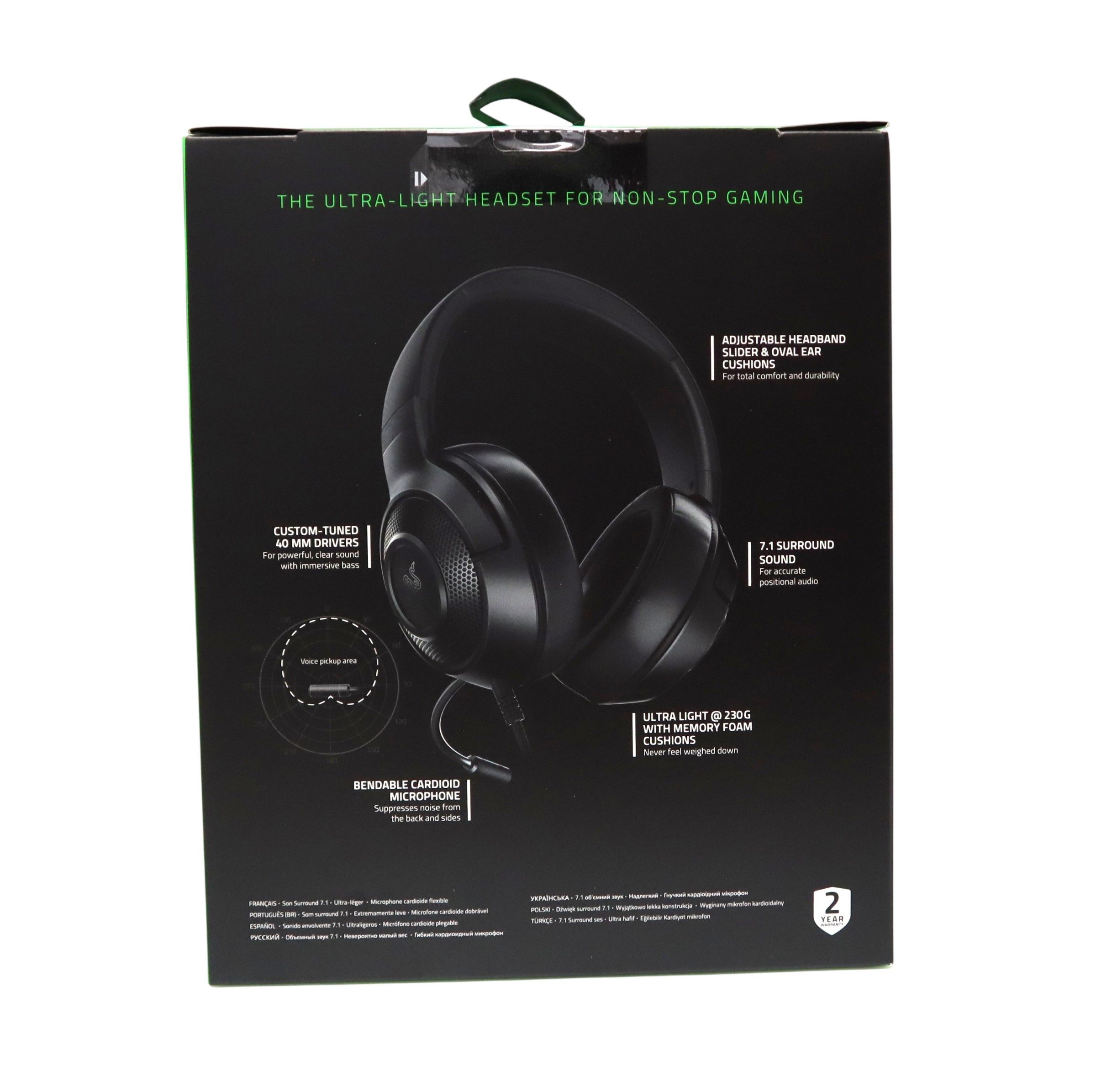 RAZER Kraken X Lite Gaming-Headset 7.1Surround, Ultraleichtes Gaming-Headset Gaming-Headset – Bild 2 von 2