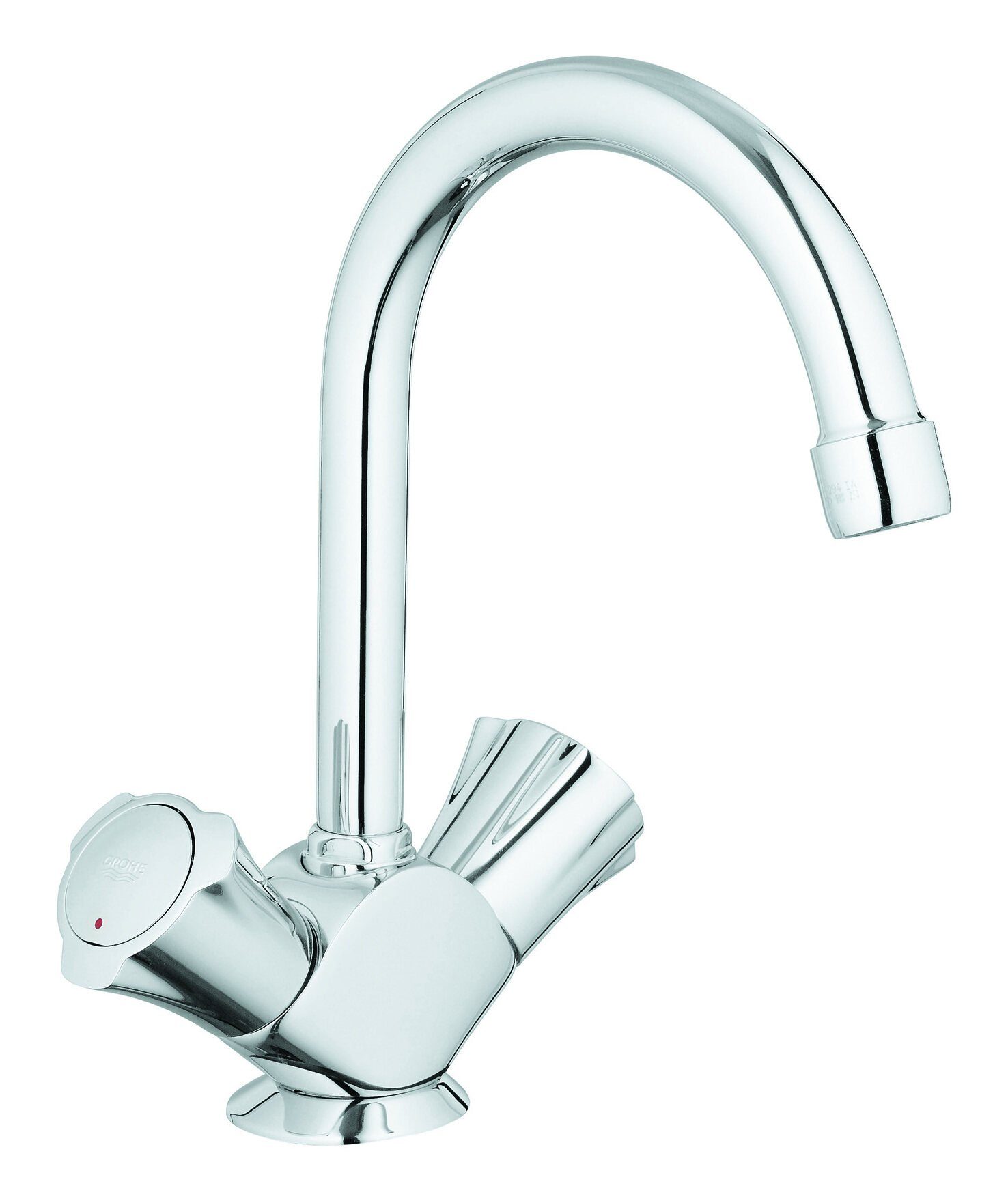 Grohe Waschtischarmatur Costa Zweigriff Ausladung 137 mm mit Zugstangen-Ablaufgarnitur - Chrom