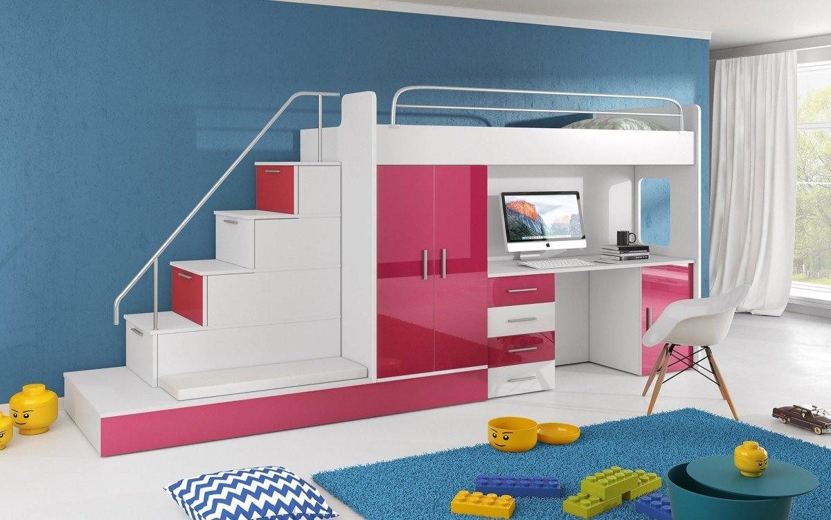 Luxusbetten24 Hochbett Kinderhochbett Adventure mit Schreibtisch, günstig online kaufen