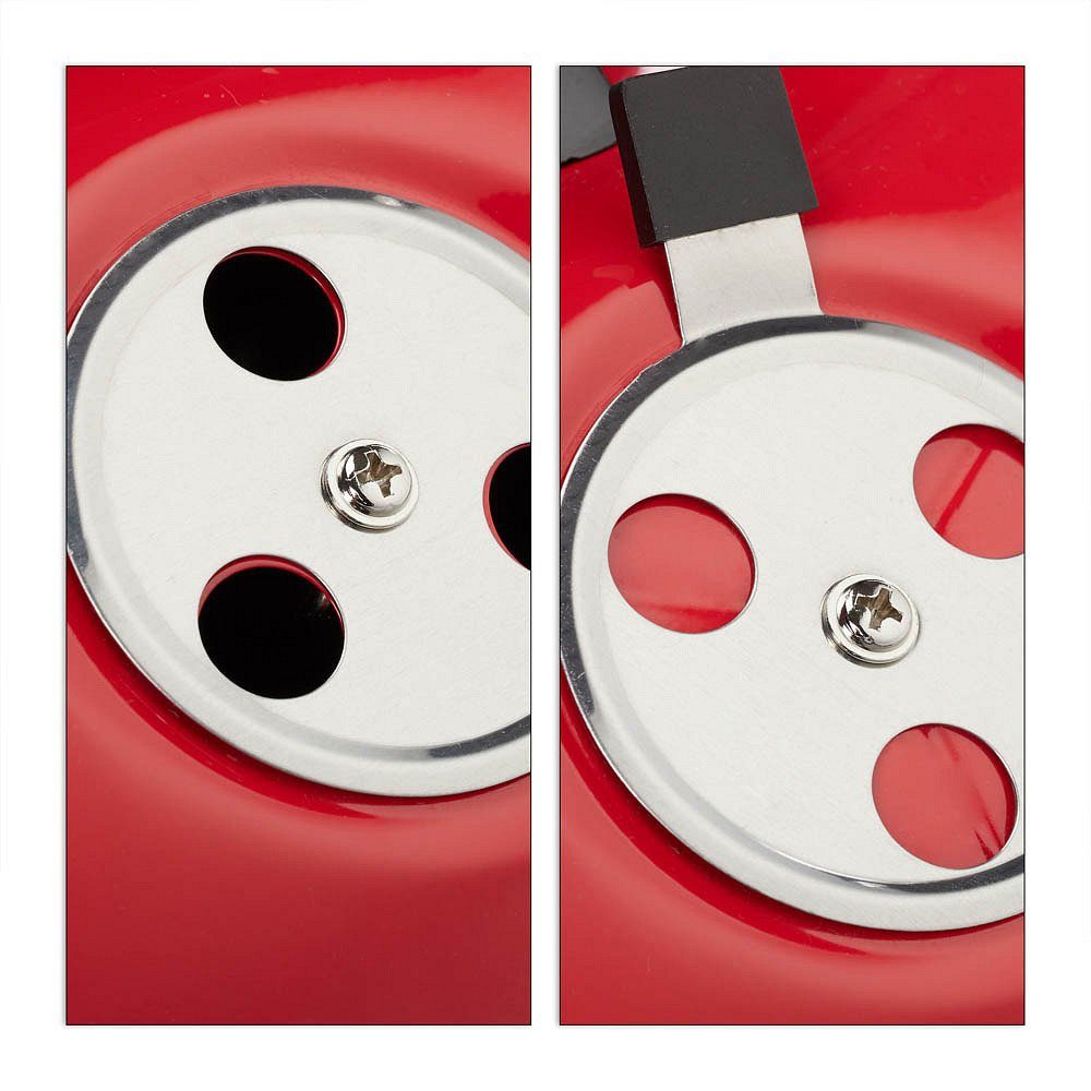 relaxdays Holzkohlegrill 1 Kugelgrill tragbar mit Deckel & Kohleschale - rot/schwarz