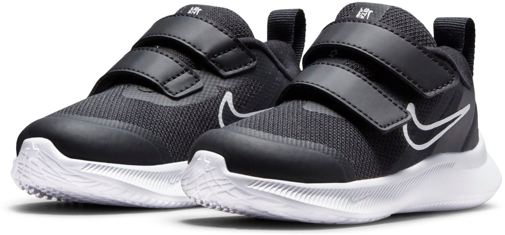 Nike STAR RUNNER 3 (TD) Laufschuh mit Klettverschluss schwarz-grau | Neutralschuhe