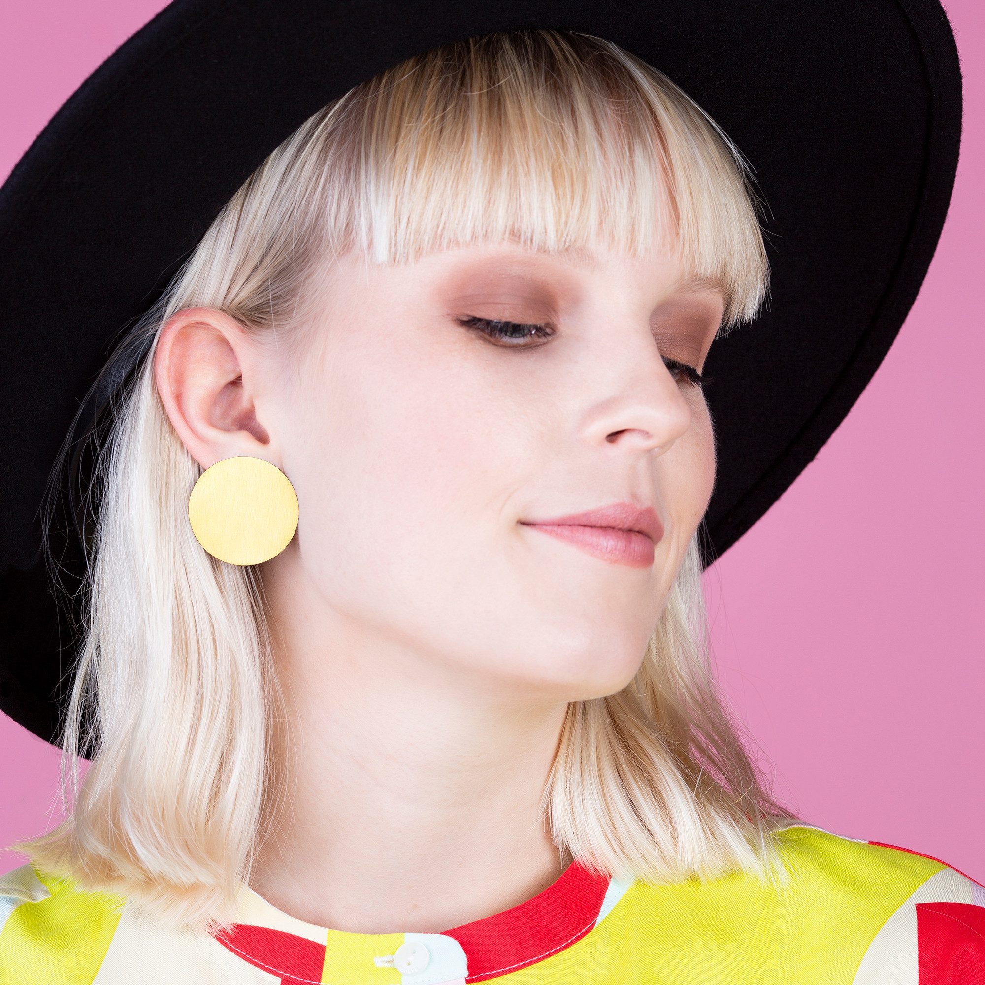 ALEXASCHA Paar Ohrstecker Große runde Ohrringe aus gebürstetem Edelstahl • günstig online kaufen