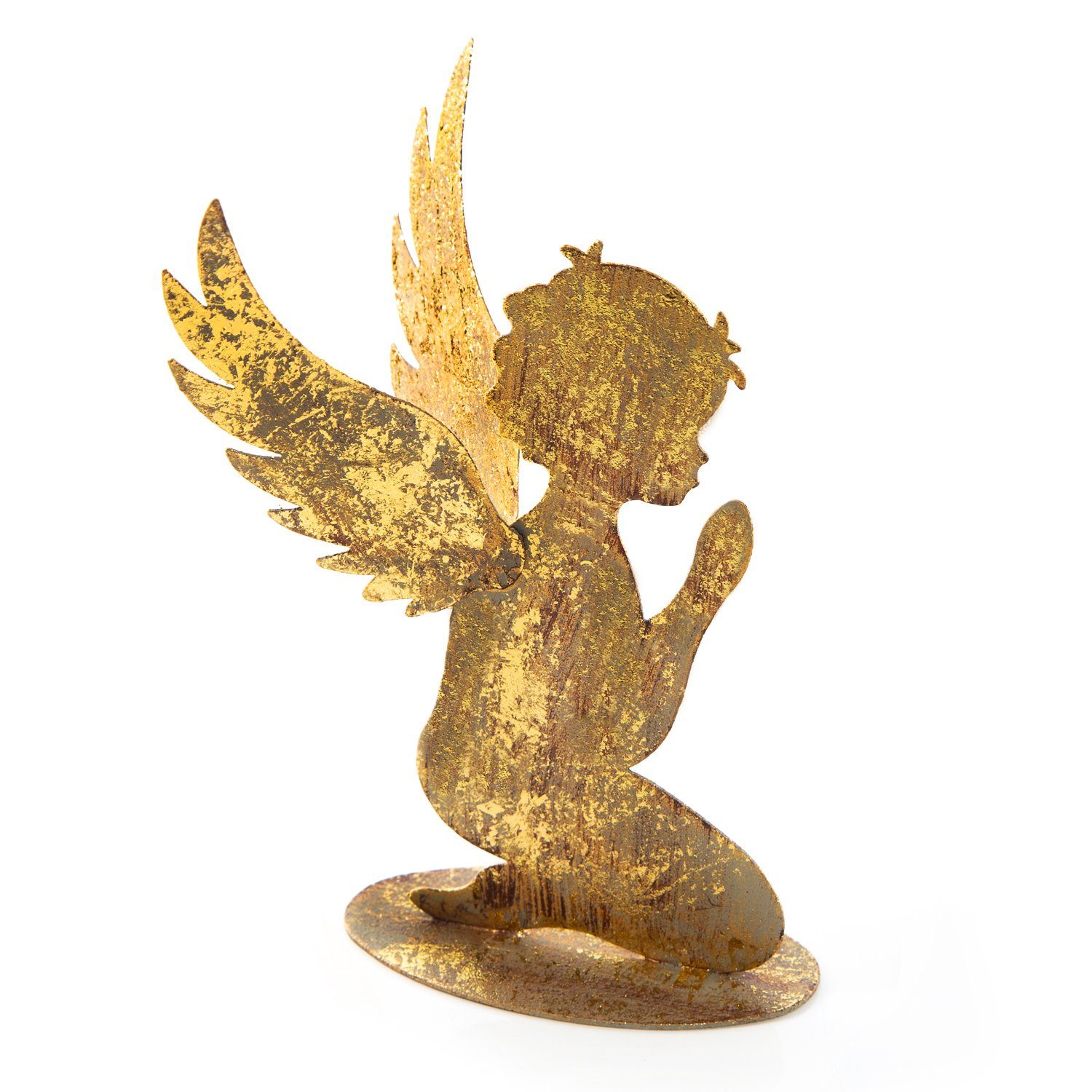 Engel Metall Weihnachtsfigur Figur aus 16 cm Weihnachtsdeko Logbuch-Verlag