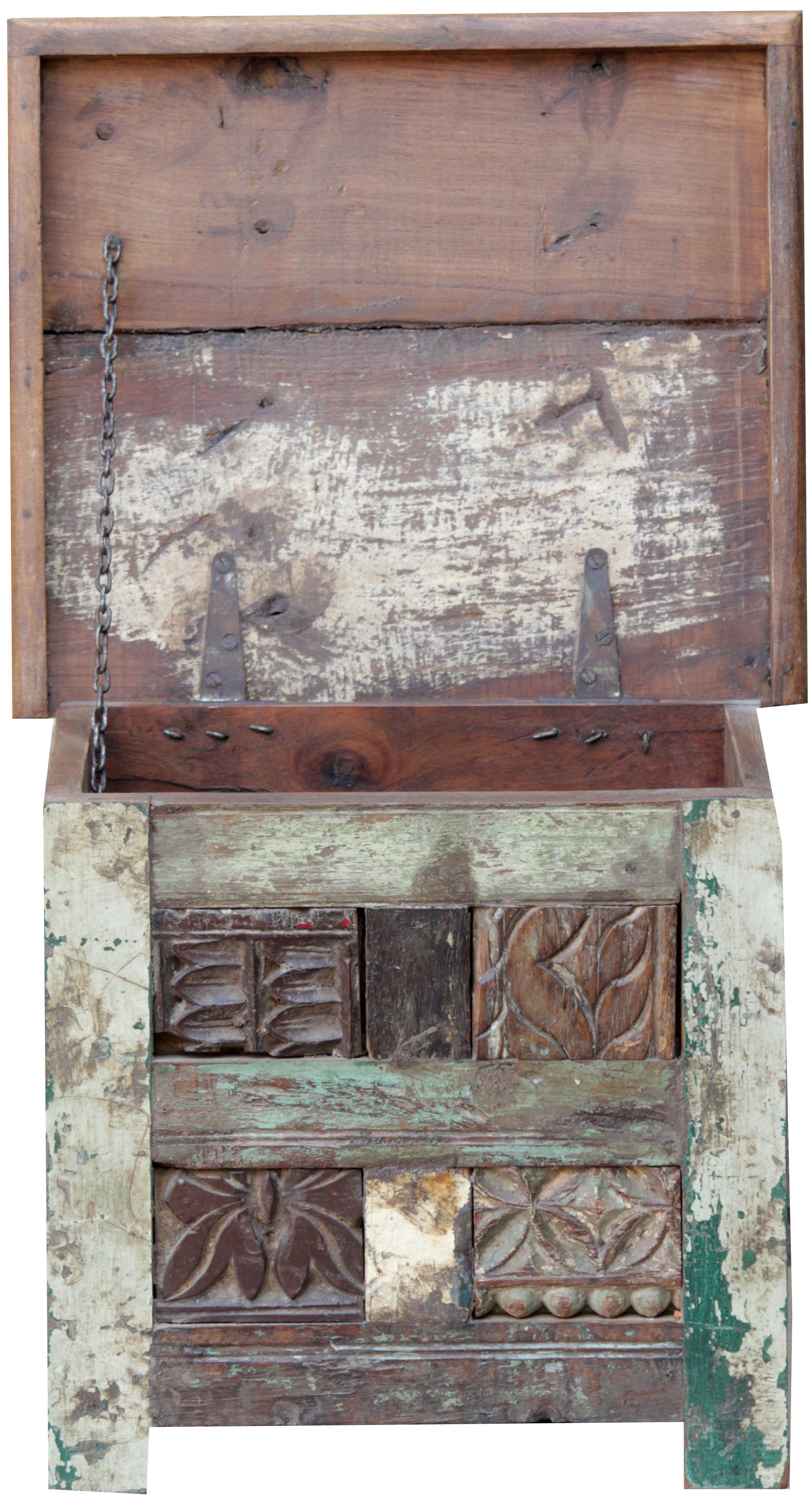 Guru-Shop Truhenbank Holztruhe, Holzbox, Kiste, handgefertigt, mit..