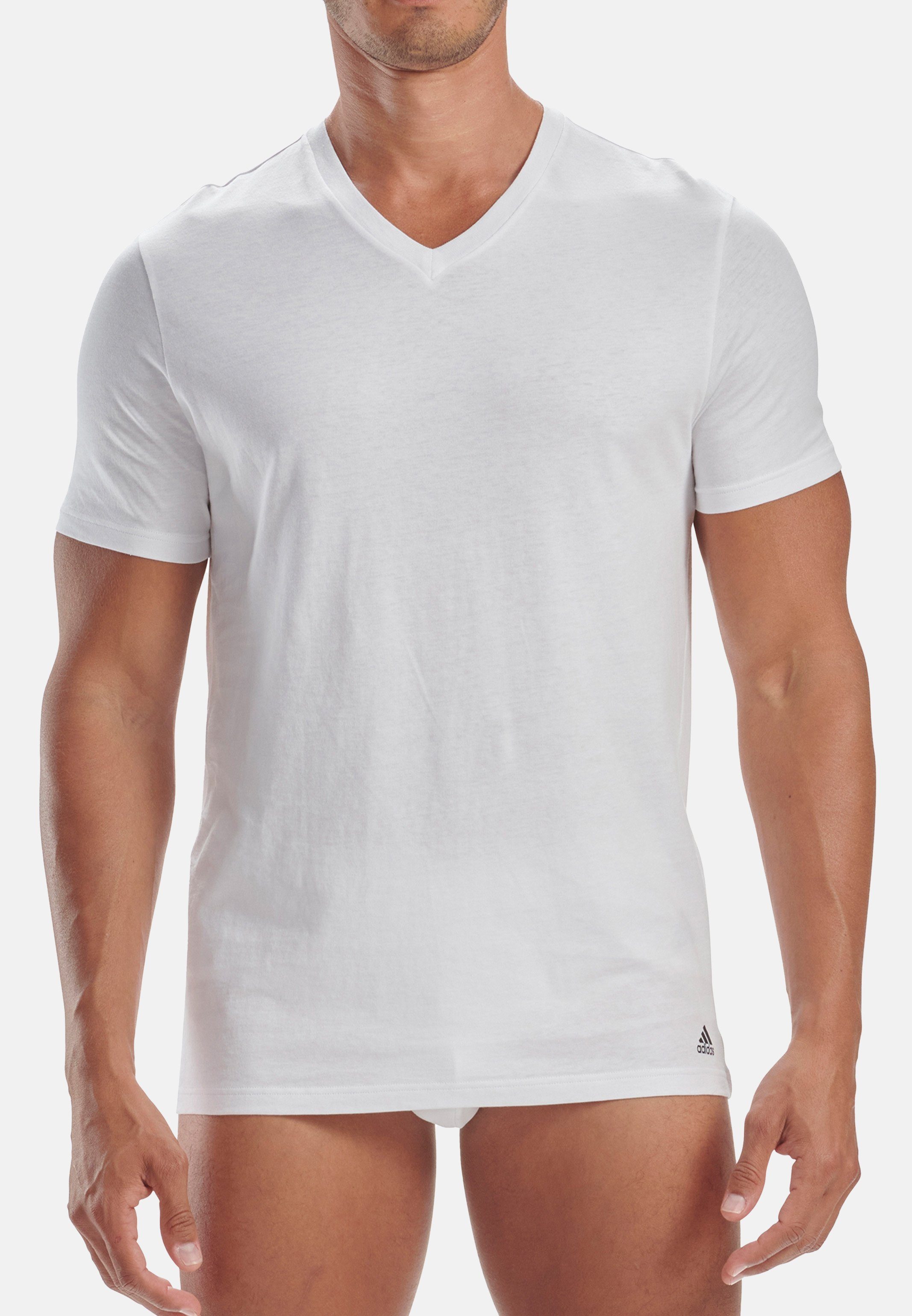 adidas Sportswear Unterhemd Stripes Flex Pack / (Spar-Set, Cotton Active Weiß Shirt 3 Unterhemd Baumwolle 4-St) 4er - Kurzarm 
