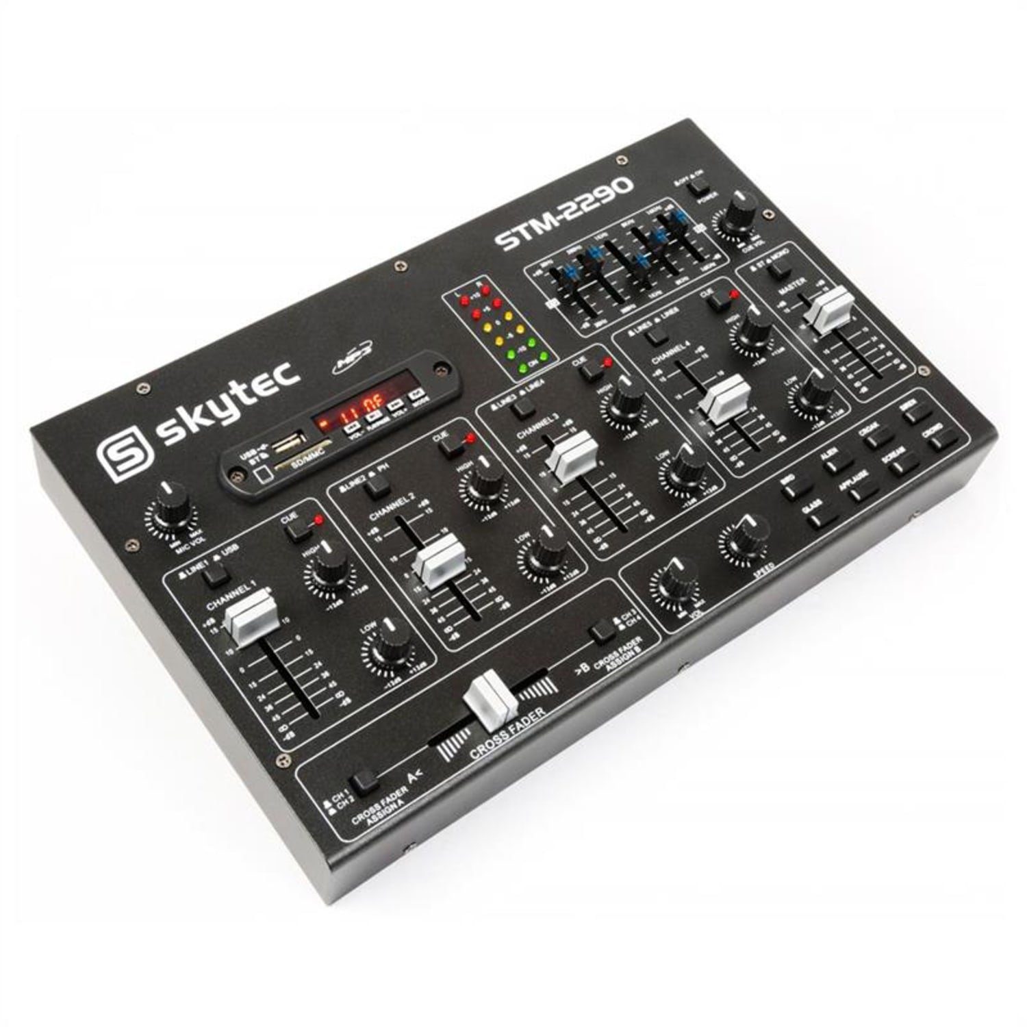 skytec Mischpult STM-2290 6-Kanal-Mixer Bluetooth USB SD MP3 FX