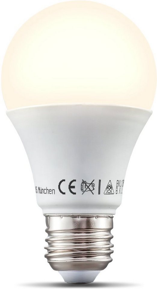 B.K.Licht LED-Leuchtmittel, E27, 1 Stück, Warmweiß, Smart Home LED-Lampe RGB WiFi App-Steuerung dimmbar Glühbirne 9W 806 Lumen-HomeTrends