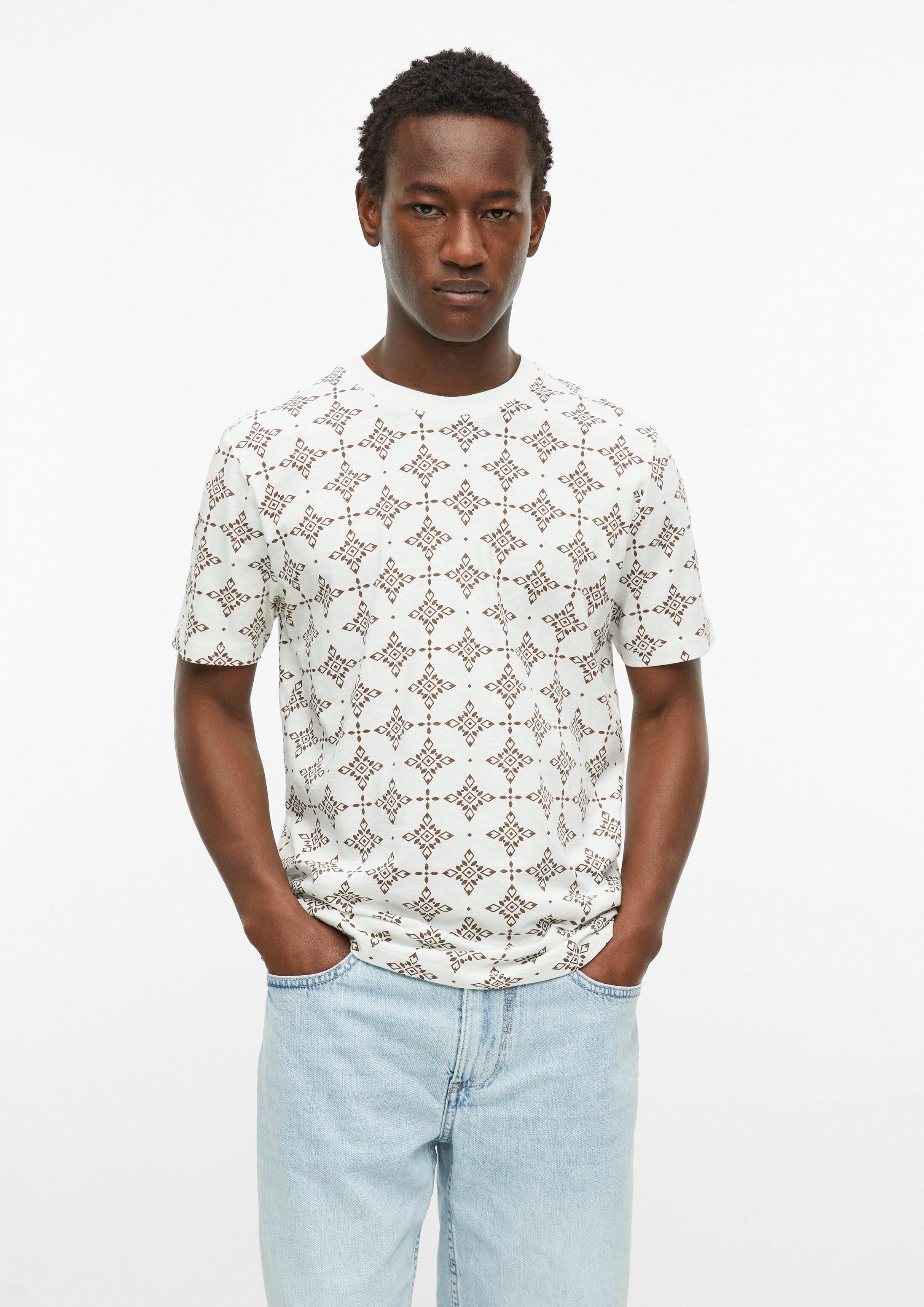s.Oliver Kurzarmshirt T-Shirt Flammgarn-Shirt mit All-over-Print