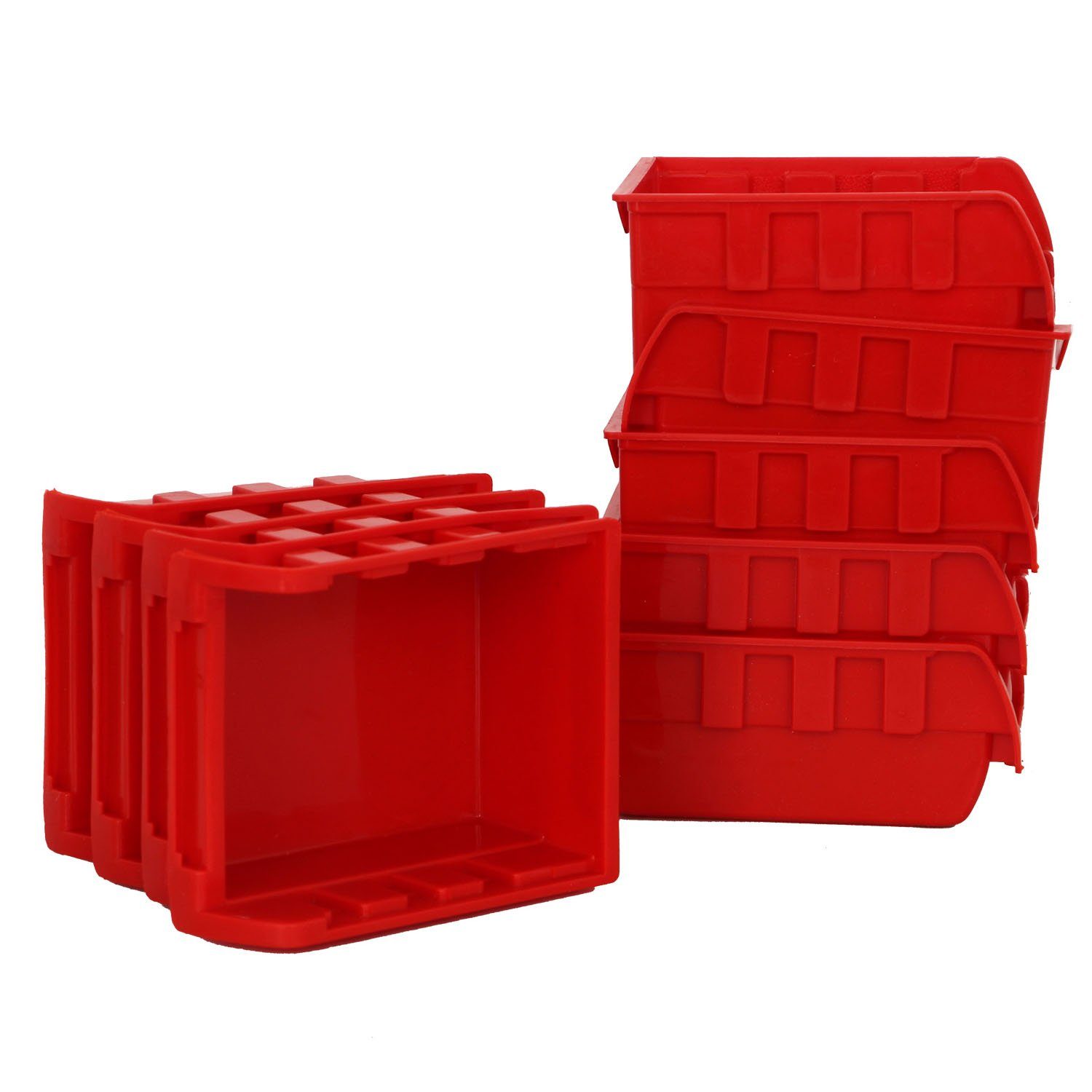 Set Wandregal Boxen 24 Stapelboxen schwarz rot 