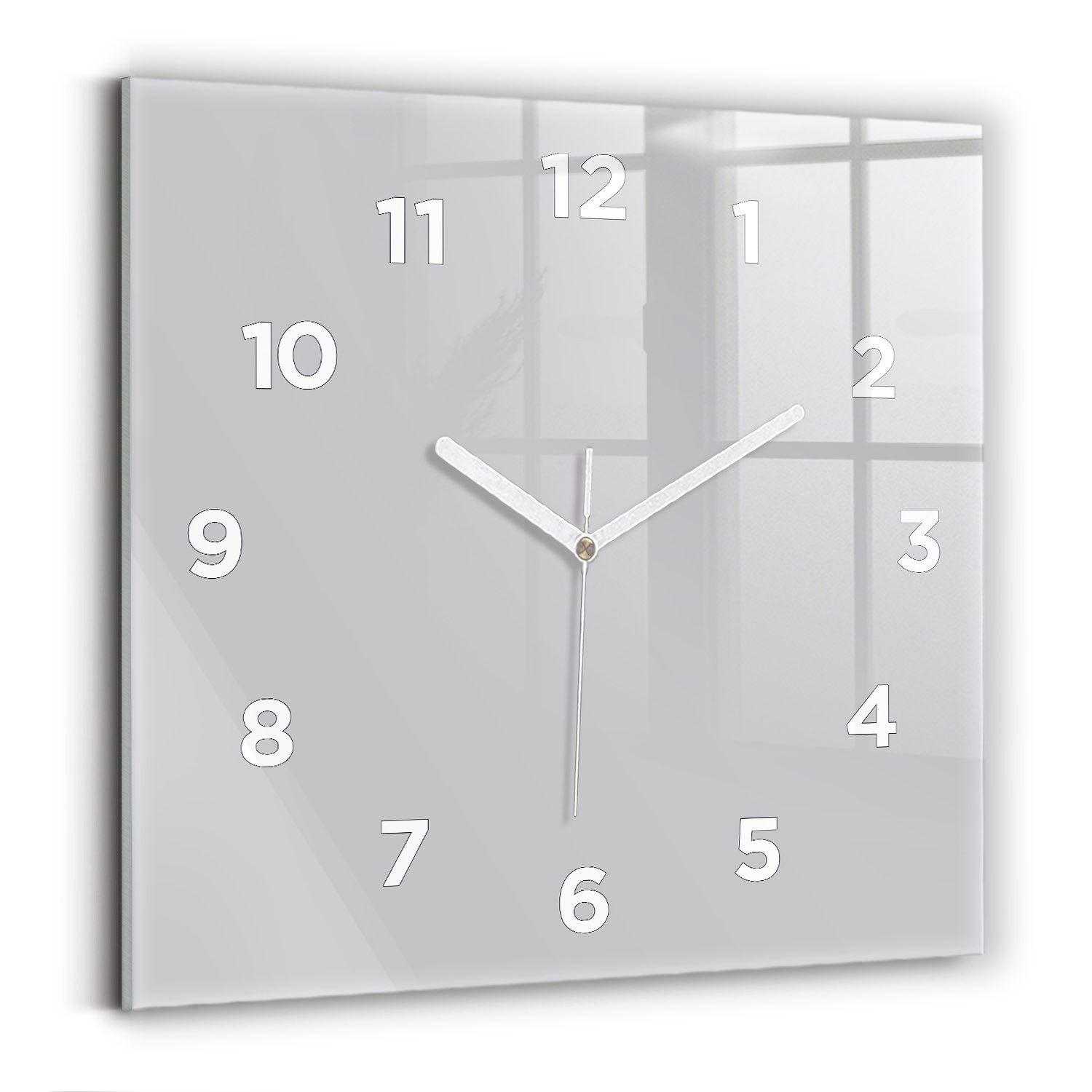 Tulup Wanduhr Glasuhr Modernistische Glaswanduhr 30x30cm Uhr aus gehärtetem Glas