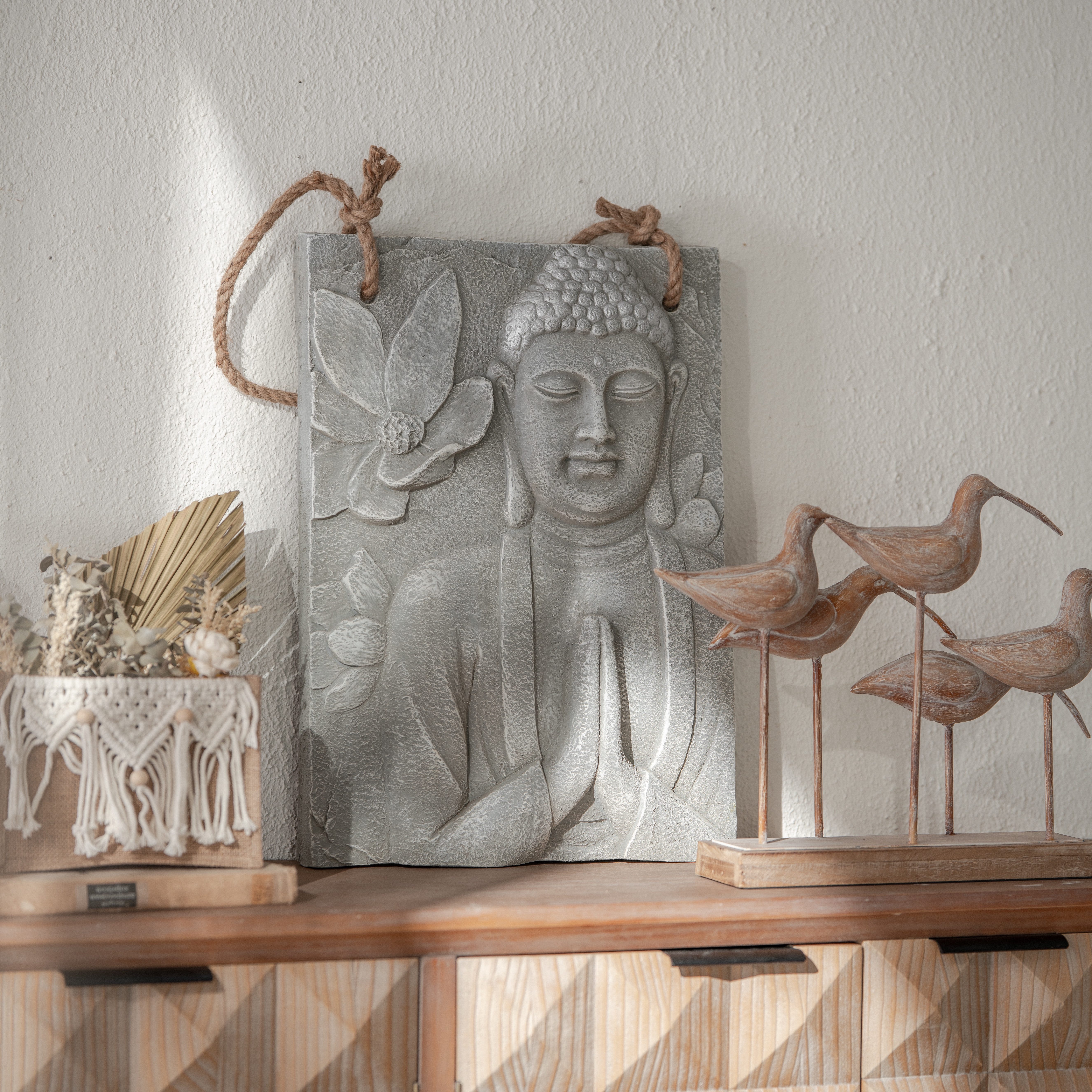 K&L Wall Art Wanddekoobjekt Buddha Wandskulptur Steinoptik asiatische Feng günstig online kaufen