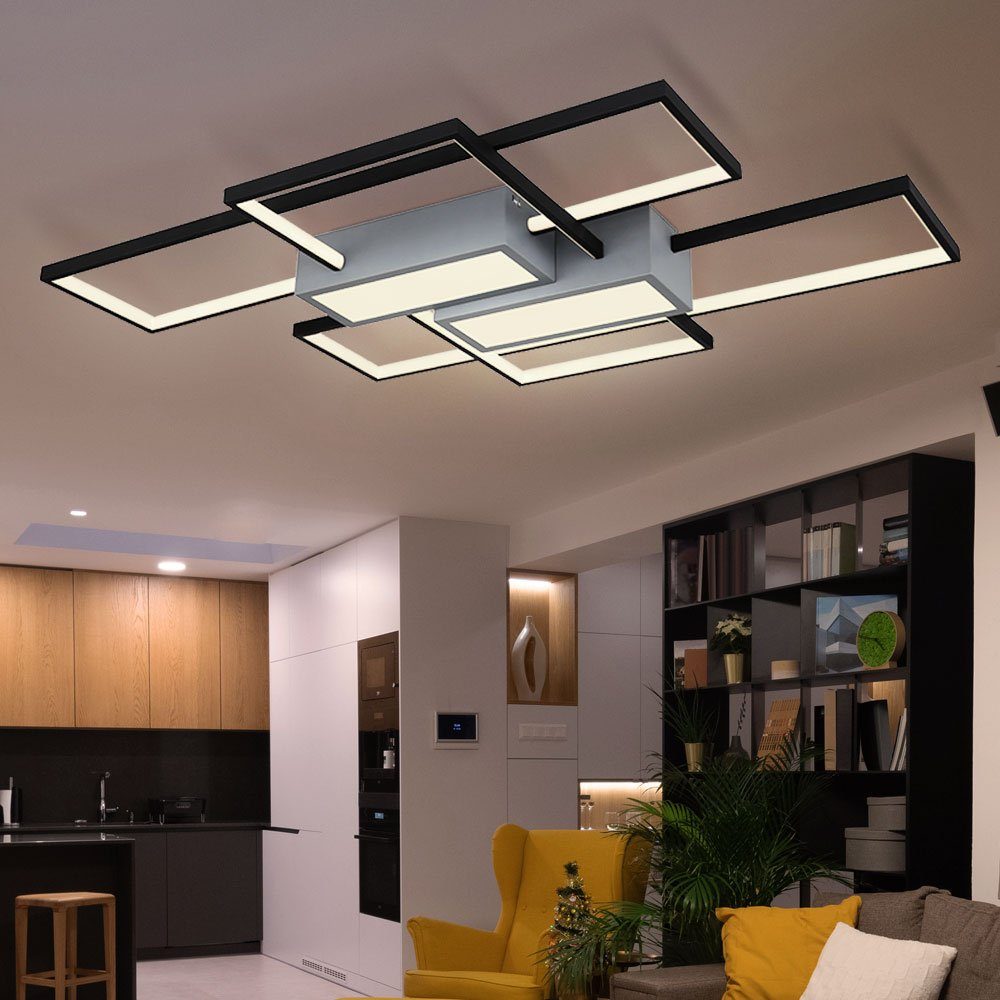 etc-shop Deckenleuchte, Deckenlampe Wohnzimmerleuchte Metall Nachtlicht- Dimmbar LED