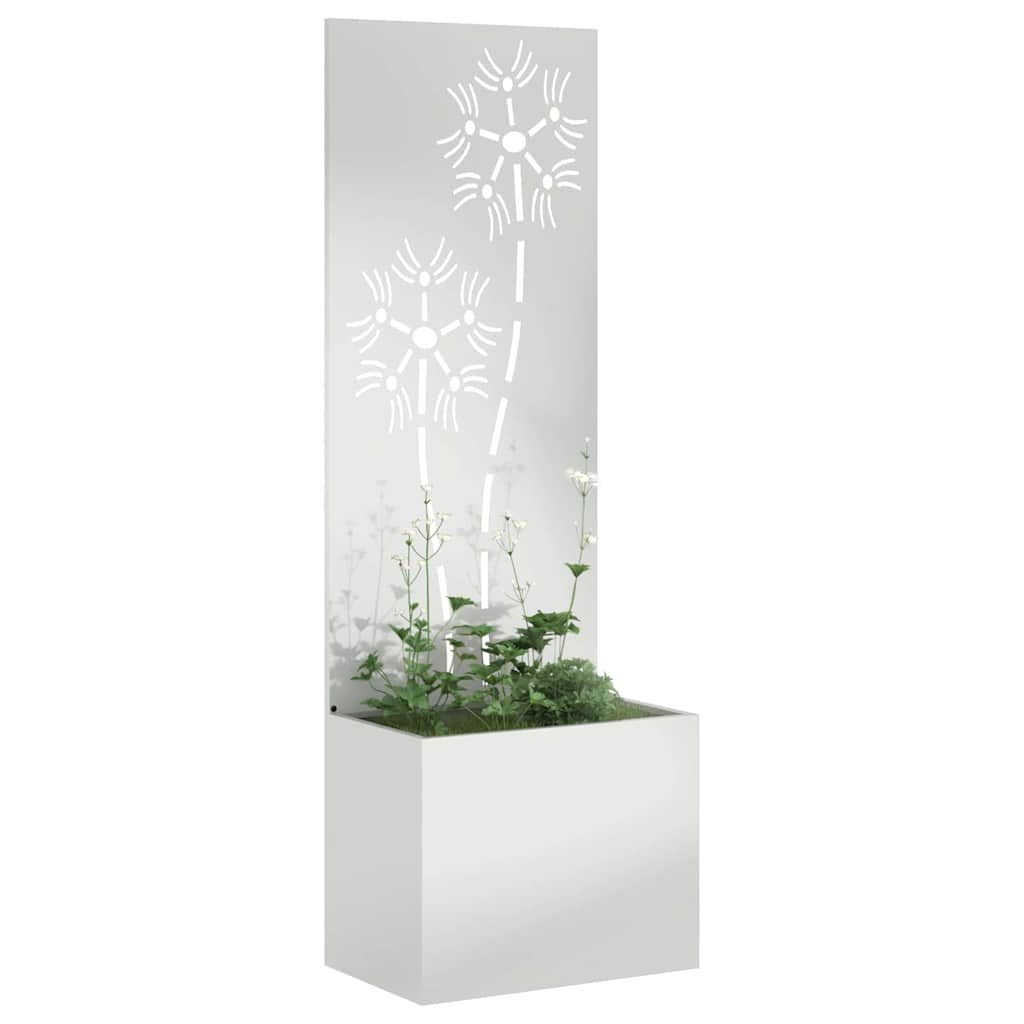 vidaXL Bild 50 x 150 cm Blumentopf mit dekorativem Paneel Silber 50x140 cm