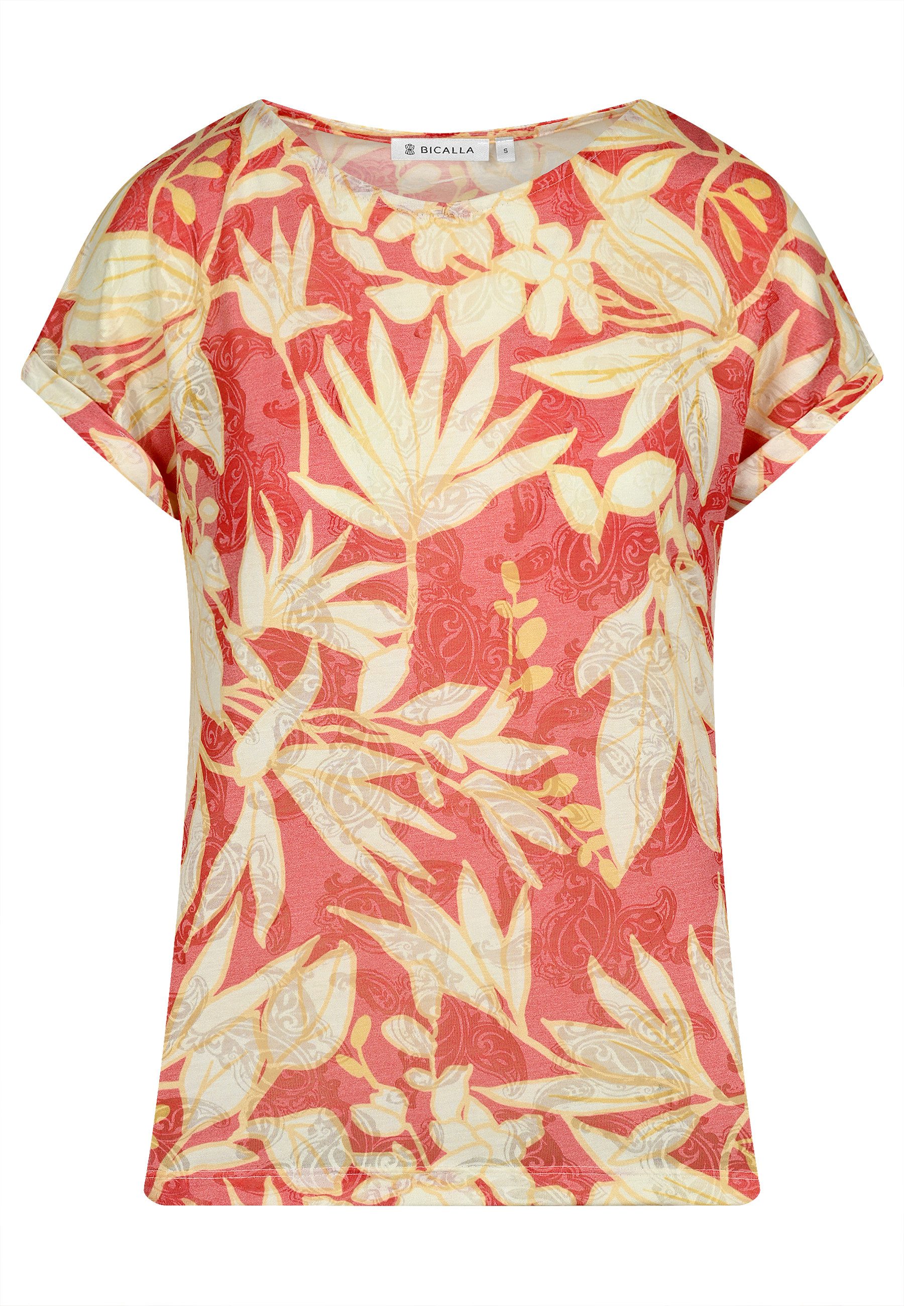 BICALLA T-Shirt Shirt mit Blätter-Print und günstig online kaufen