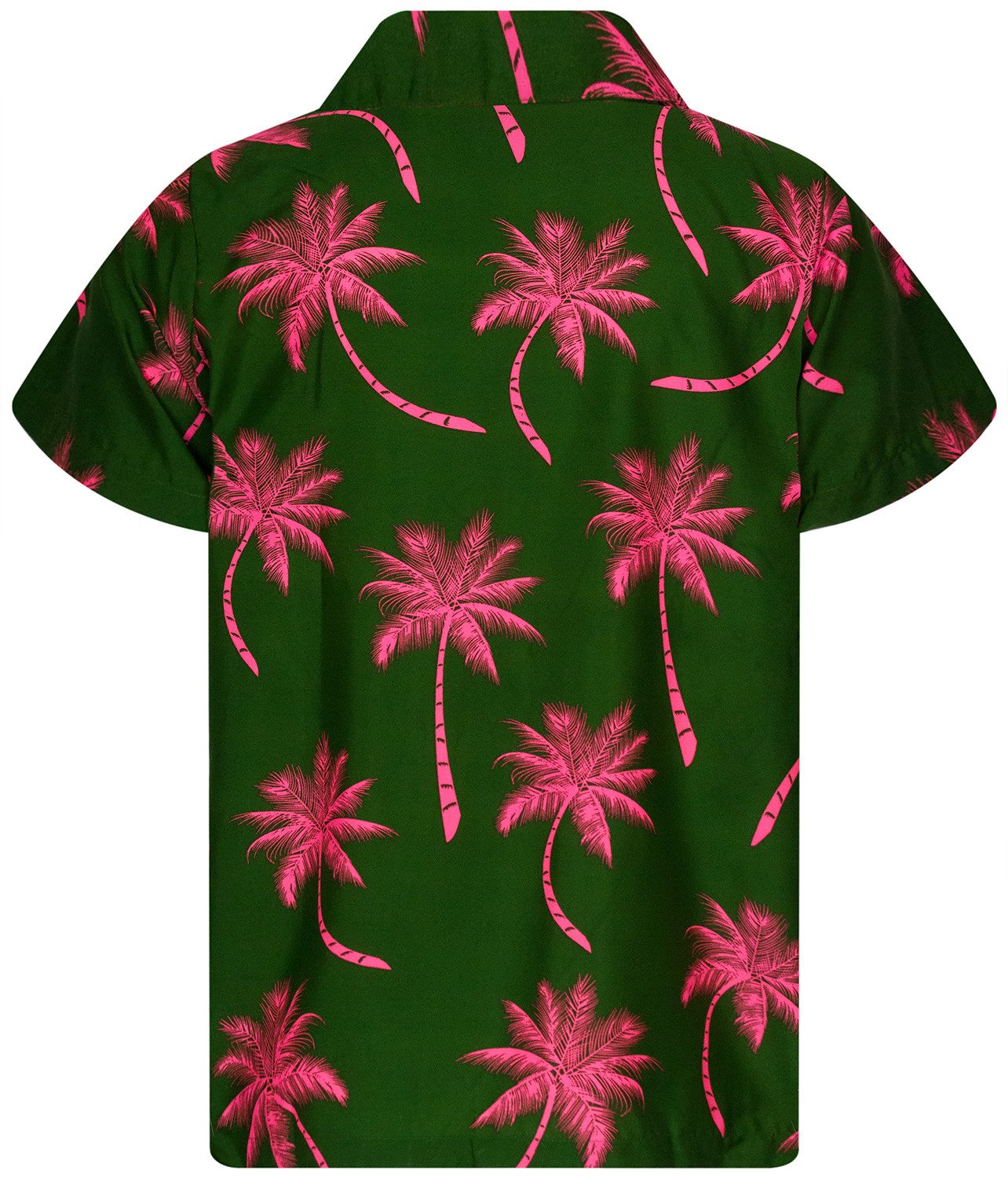 King Kameha Hawaiihemd "Palmshadow" Funky Hawaii-Hemd Herren Kurzarm Front-Tasche Sommerhemd