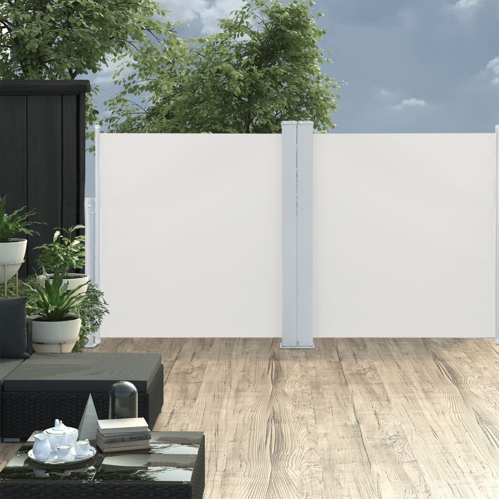 vidaXL Balkonsichtschutz Seitenmarkise Ausziehbar Creme 117x600 cm (1-St)