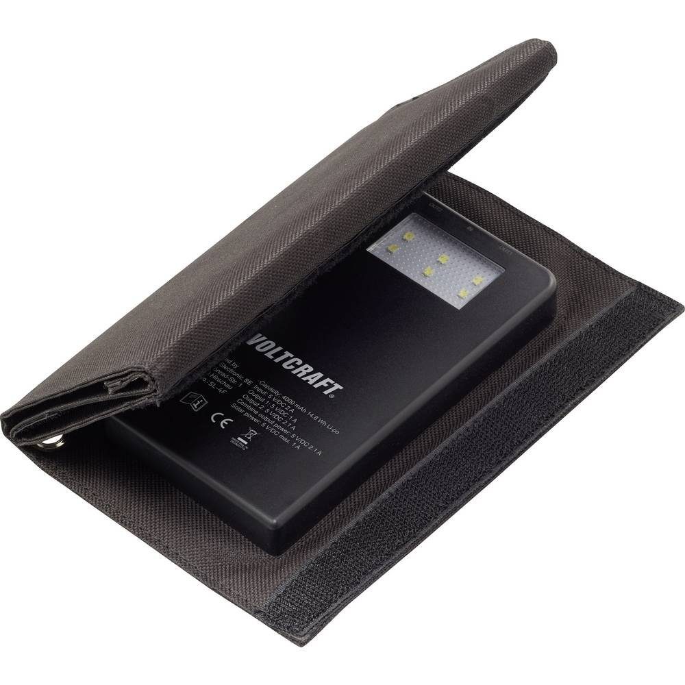 VOLTCRAFT Power Bank with 3 Solar Panels SL-4F Solar Charger