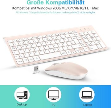 cimetech mit 2,4 GHz Signal und präziser Steuerung Tastatur- und Maus-Set, Ergonomisches Design,Leises Klicken, Vielseitig und Multimedia-Komfort