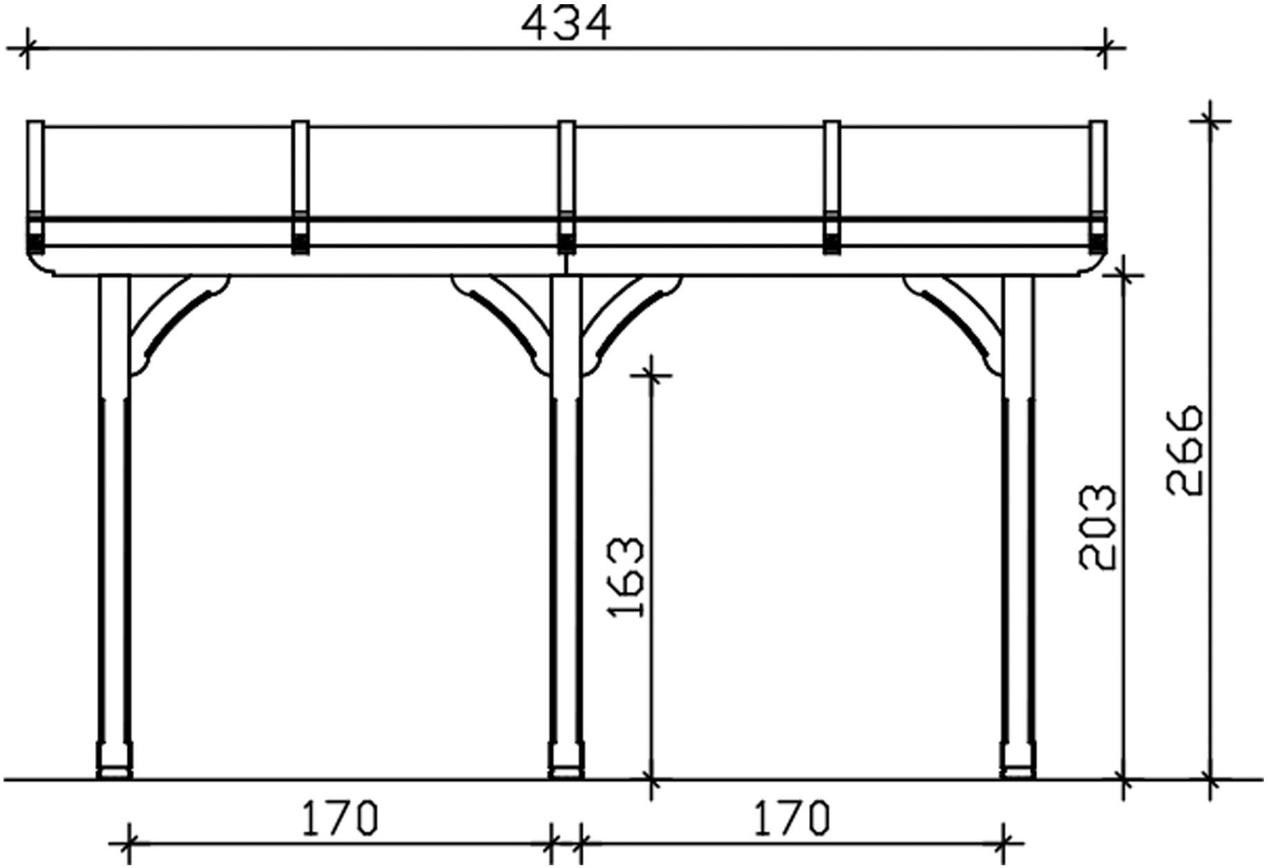 Skanholz Terrassendach Rimini, BxT: 434x300 cm, Bedachung Doppelstegplatten, Douglasie