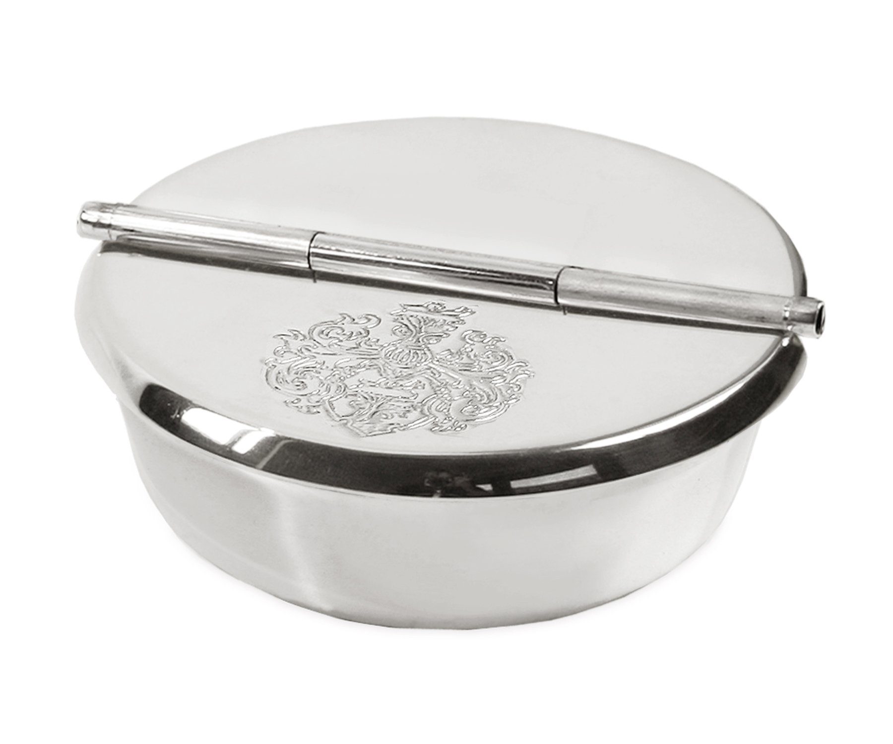 EDZARD Aschenbecher Herald, Wappen-Motiv, Silber-Optik, schwerversilbert, H 2,3 cm